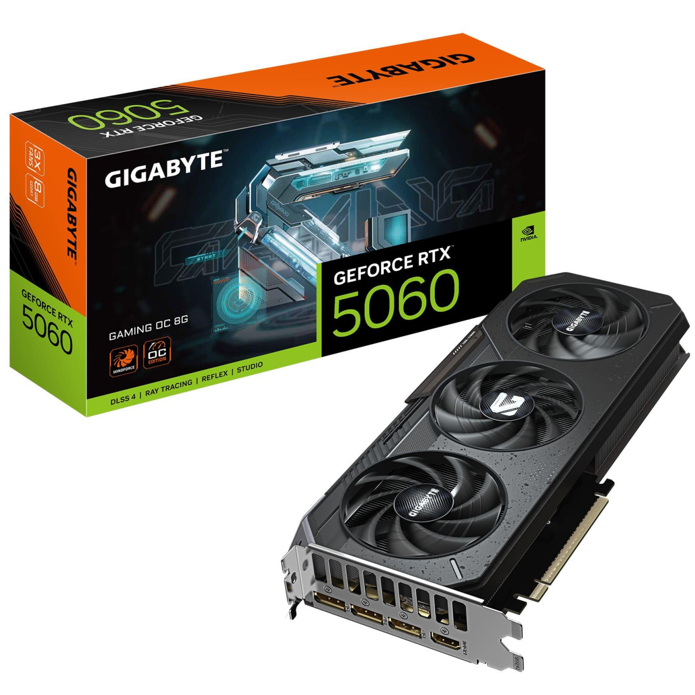 Видеокарта Gigabyte RTX 5060 8G GAMING OC (GV-N5060GAMING OC-8GD) (GDDR7, 128 bit, PCI-E v5.0 x16)