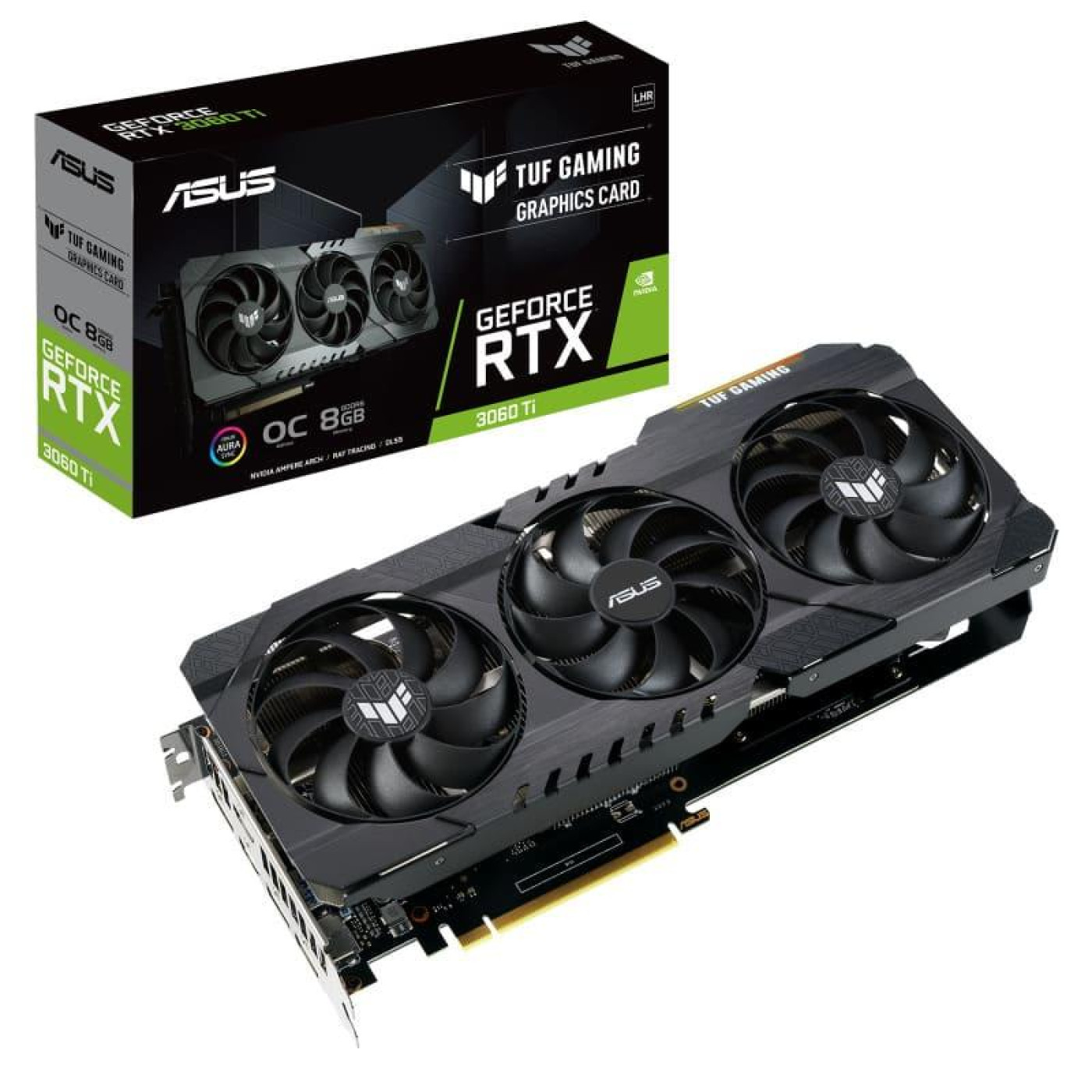 Відеокарта ASUS RTX 3060Ti 8Gb TUF Gaming OC LHR (TUF-RTX3060TI-O8G-V2-GAMING) (GDDR6, 256 bit, PCI-E v4.0 x16) Б/в