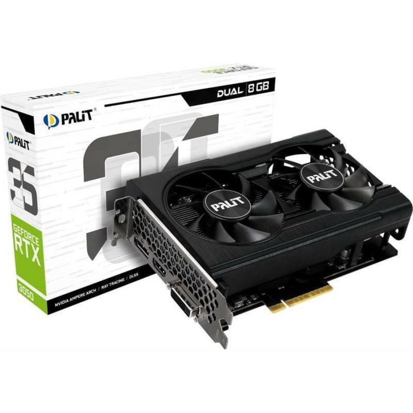 Відеокарта Palit RTX 3050 8GB Dual (NE63050018P1-1070D) (GDDR6, 128 bit, PCI-E v4.0 x8) Б/в