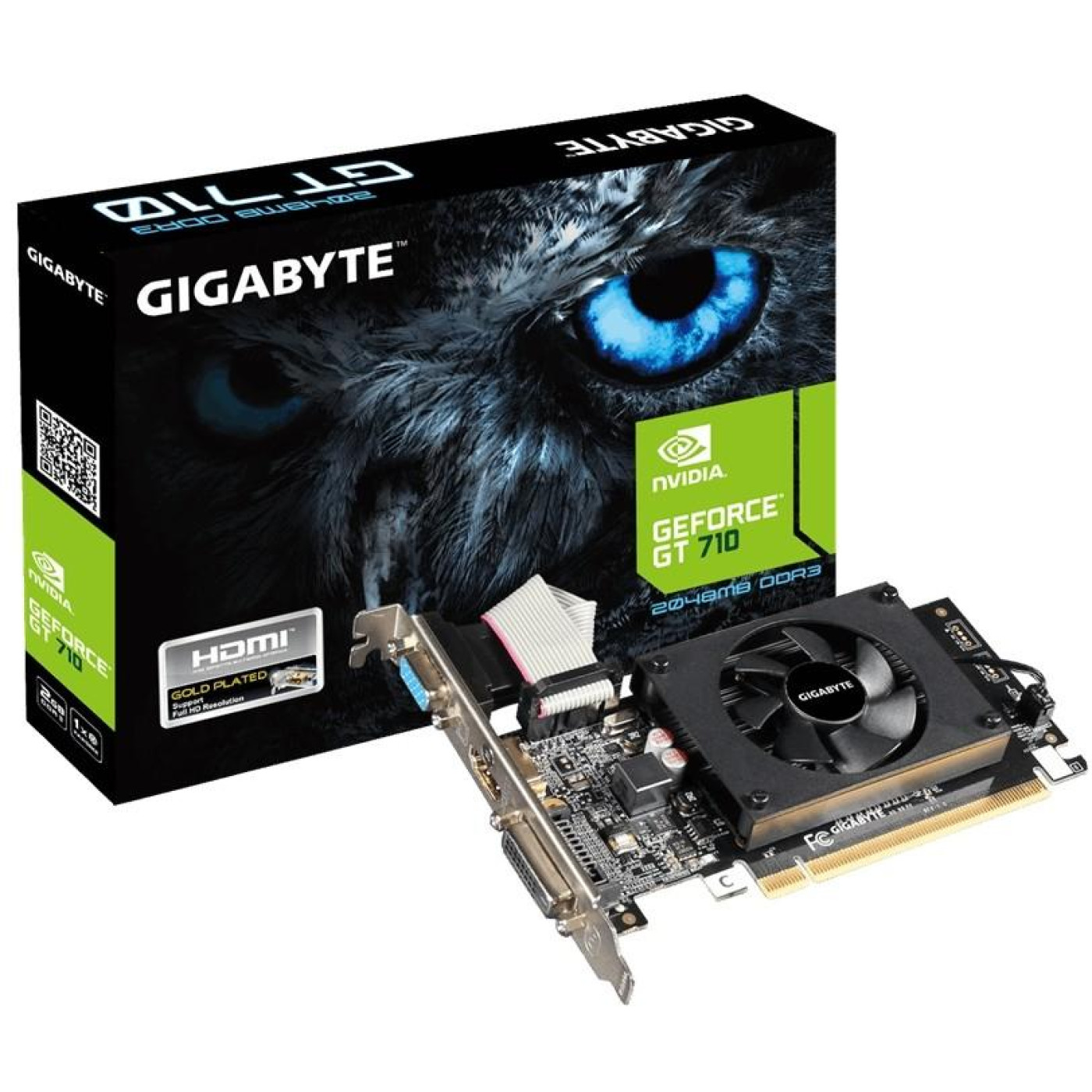 Відеокарта Gigabyte GT 710 2Gb (GV-N710D3-2GL) (GDDR3, 64 bit, PCI-E v2.0) Б/в