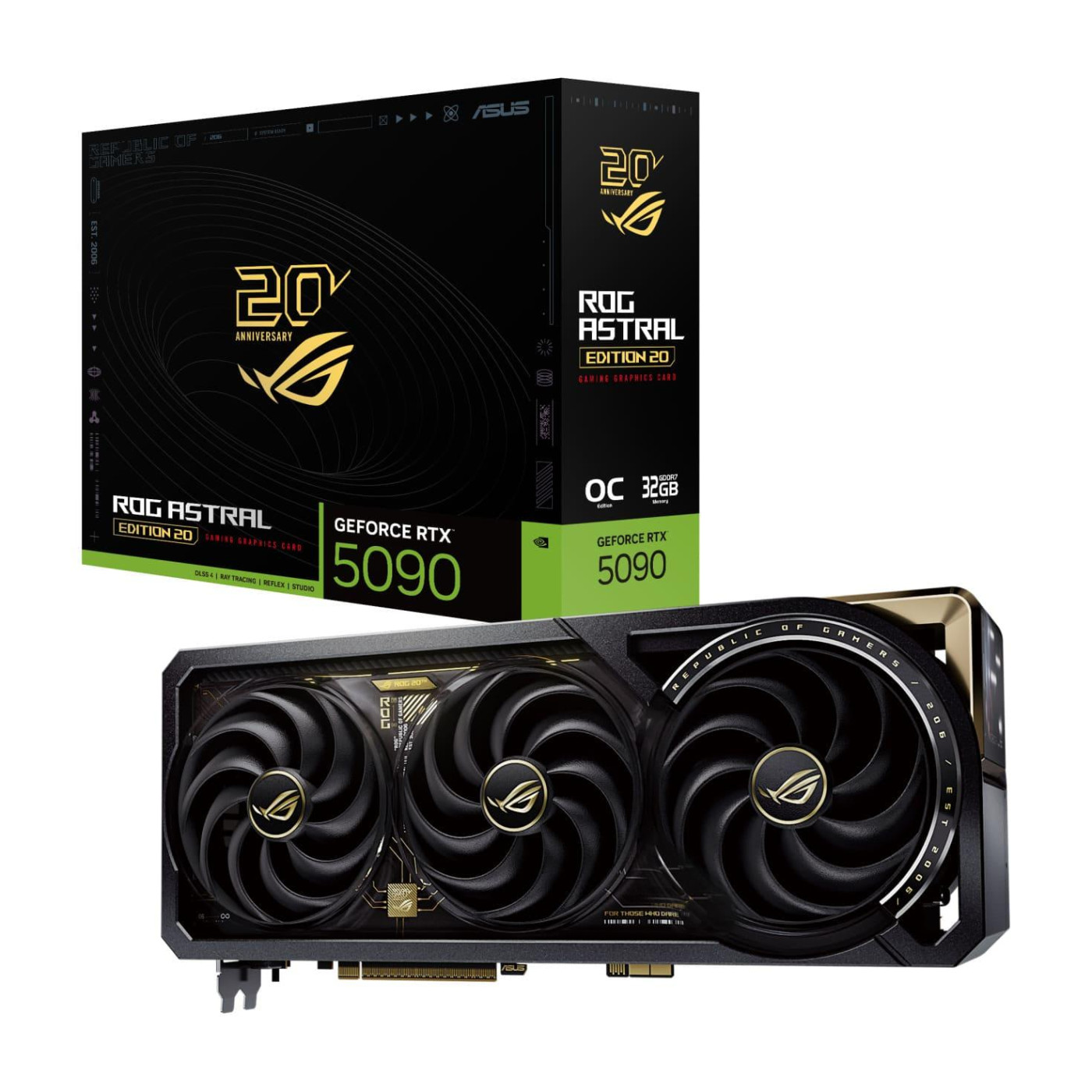 Видеокарта ASUS RTX 5090 32GB ROG Astral OC Edition 20 (ROG-ASTRAL-RTX5090-P32G-EDITION20) (GDDR7, 512 bit, PCI-E v5.0 x16)