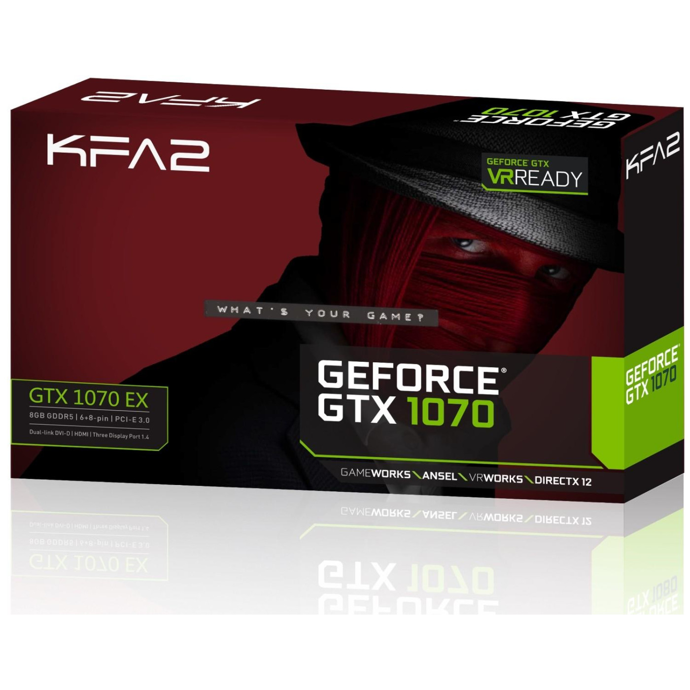 Відеокарта KFA2 GTX 1070 8Gb EXOC Black Sniper (70NSH6DHL4XK) (GDDR5, 256 bit, PCI-E 3.0 x16) Б/в