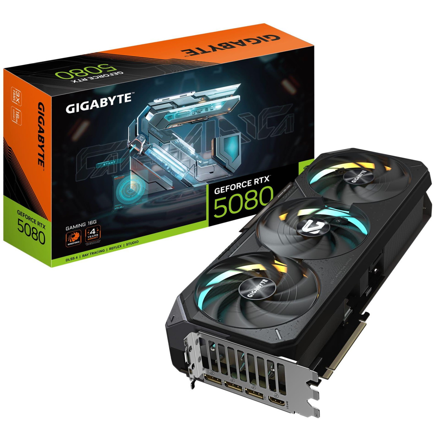 Видеокарта Gigabyte RTX 5080 16GB GAMING (GV-N5080GAMING-16GD) (GDDR7, 256 bit, PCI-E v5.0 x16)