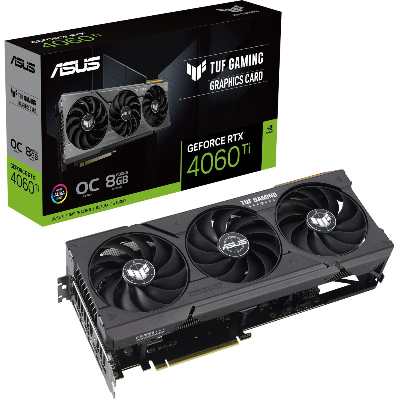 Відеокарта ASUS RTX 4060 Ti 8GB TUF Gaming OC (TUF-RTX4060TI-O8G-GAMING) (GDDR6, 128 bit, PCI-E v4.0) Б/в