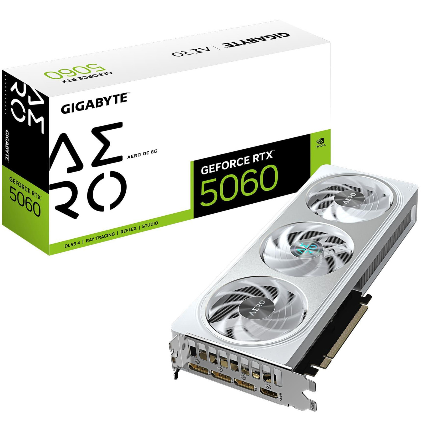 Відеокарта Gigabyte RTX 5060 8G AERO OC (GV-N5060AERO OC-8GD) (GDDR7, 128 bit, PCI-E v5.0 x16)