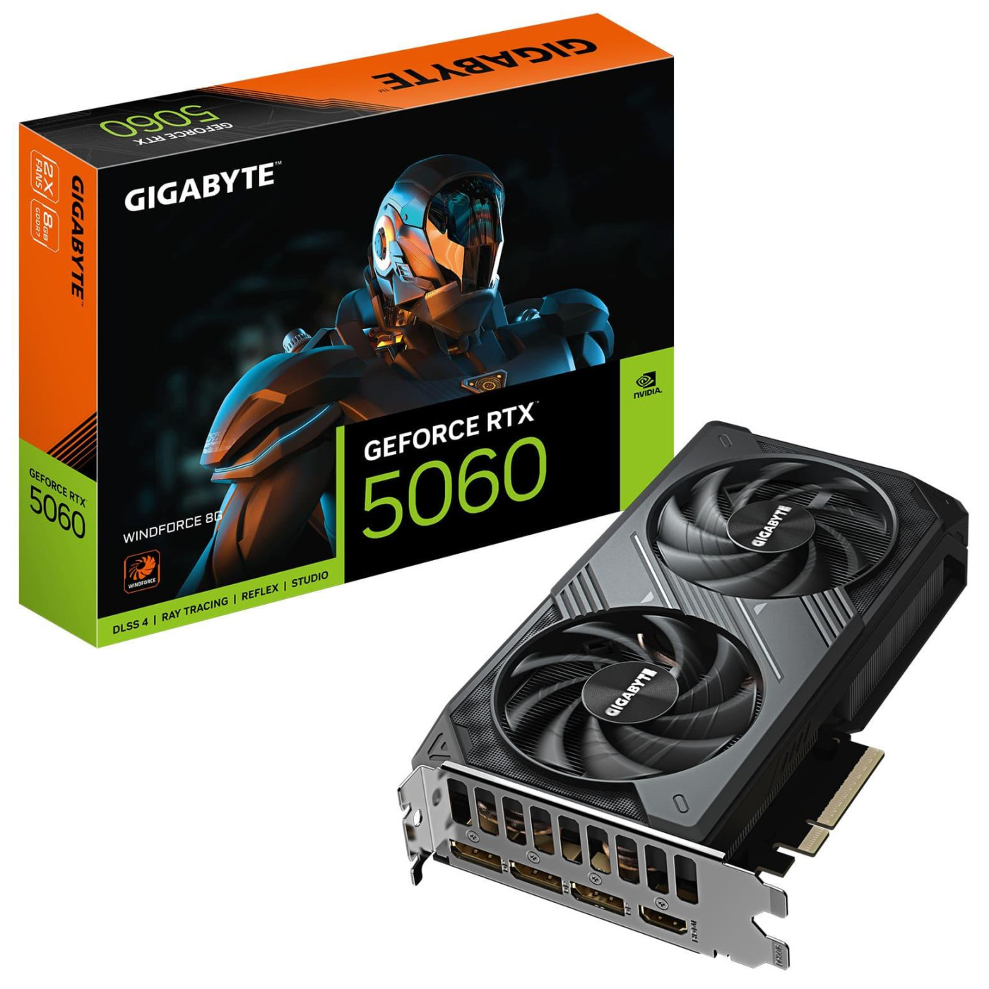 Відеокарта Gigabyte RTX 5060 8G WINDFORCE (GV-N5060WF2-8GD) (GDDR7, 128 bit, PCI-E v5.0 x16)
