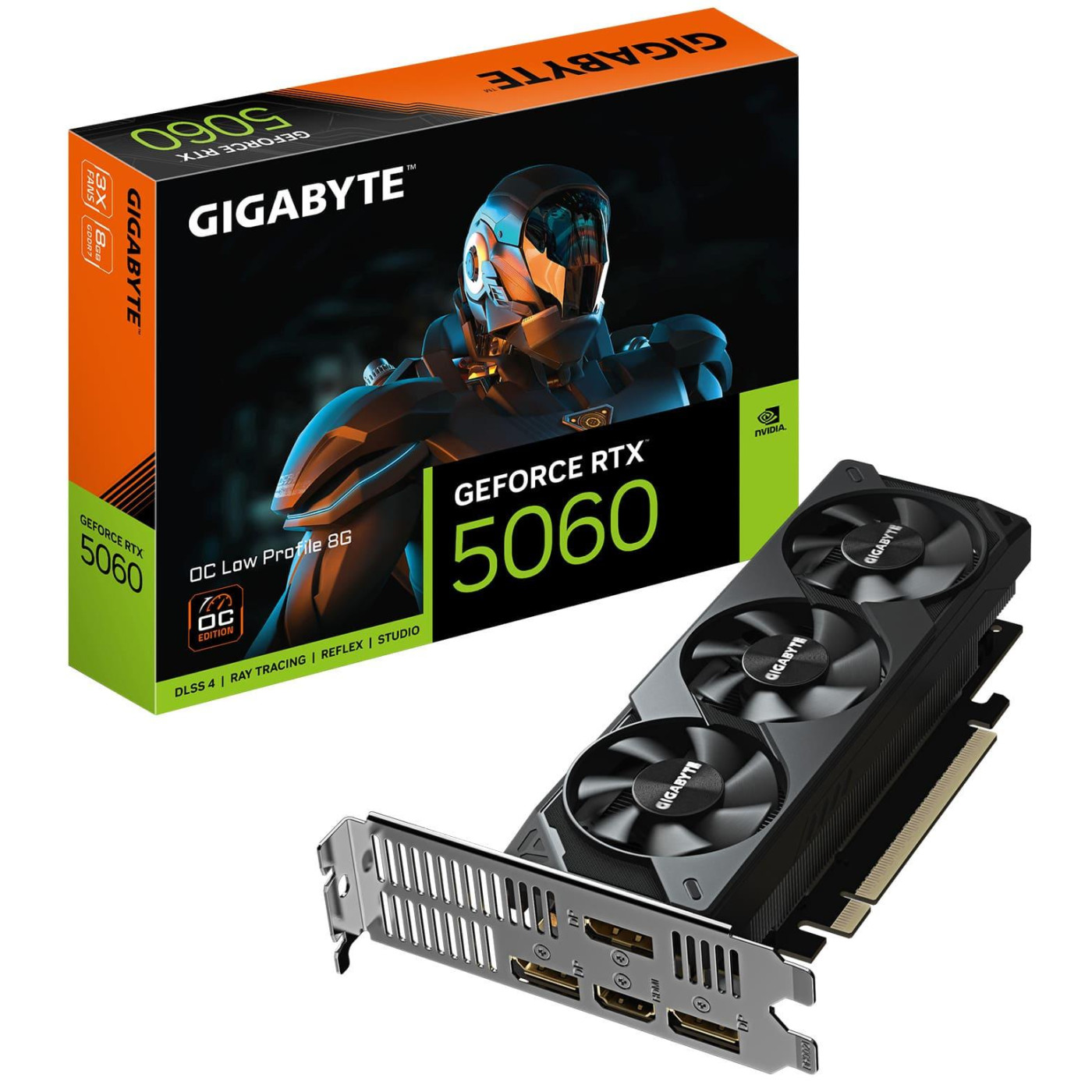 Відеокарта Gigabyte RTX 5060 8G OC Low Profile (GV-N5060OC-8GL) (GDDR7, 128 bit, PCI-E v5.0 x16)