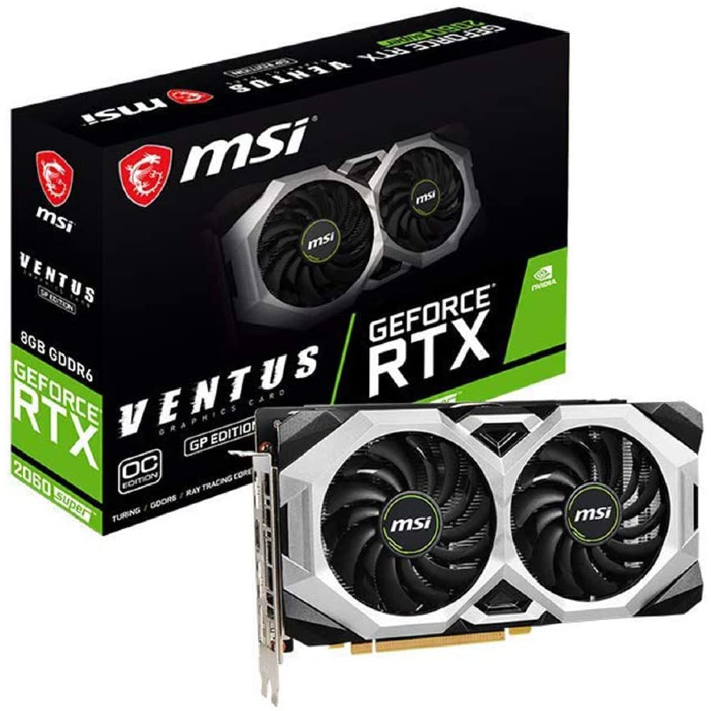 Видеокарта MSI RTX 2060 8Gb Super Ventus GP (RTX 2060 SUPER VENTUS GP) (GDDR6, 256 bit, PCI-E 3.0 x16) FR