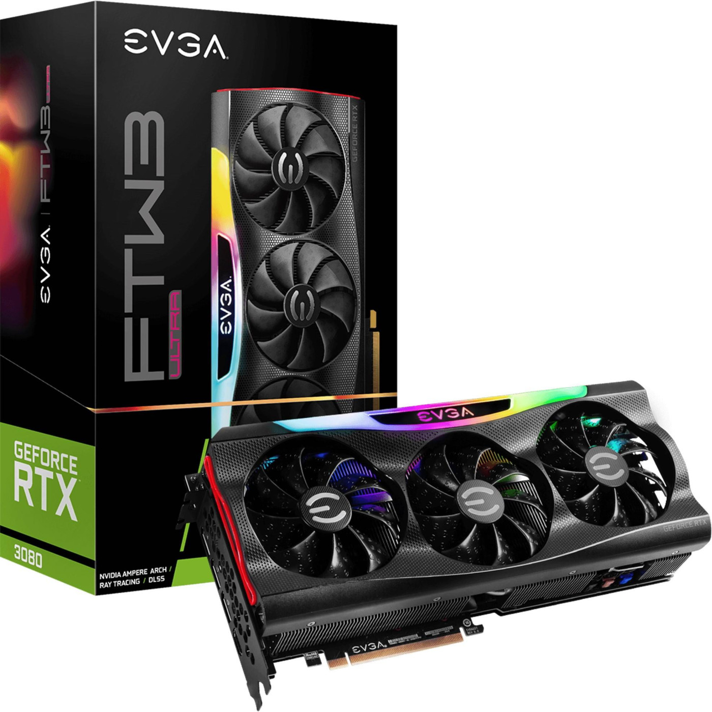 Видеокарта EVGA RTX 3080 10Gb FTW3 ULTRA GAMING (10G-P5-3897-KR) (GDDR6X, 320 bit, PCI-E v4.0) Б/у
