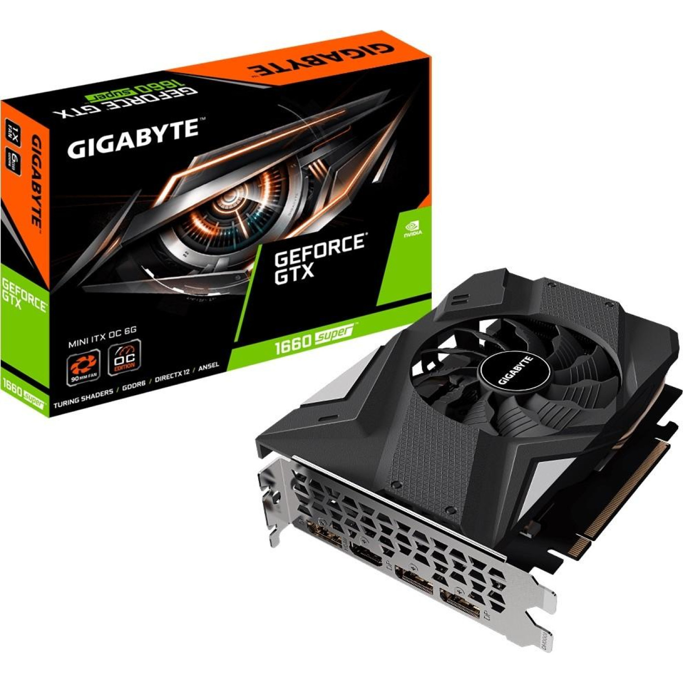 Відеокарта Gigabyte GTX 1660 6Gb Super Mini ITX OC (GV-N166SIXOC-6GD) (GDDR6, 192 bit, PCI-E 3.0 x16) Б/в