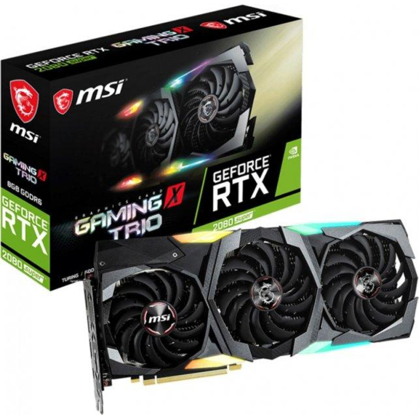 Видеокарта MSI RTX 2080 Super 8Gb Gaming X Trio (RTX 2080 SUPER GAMING X TRIO) (GDDR6, 256 bit, PCI-E v3.0) Б/у
