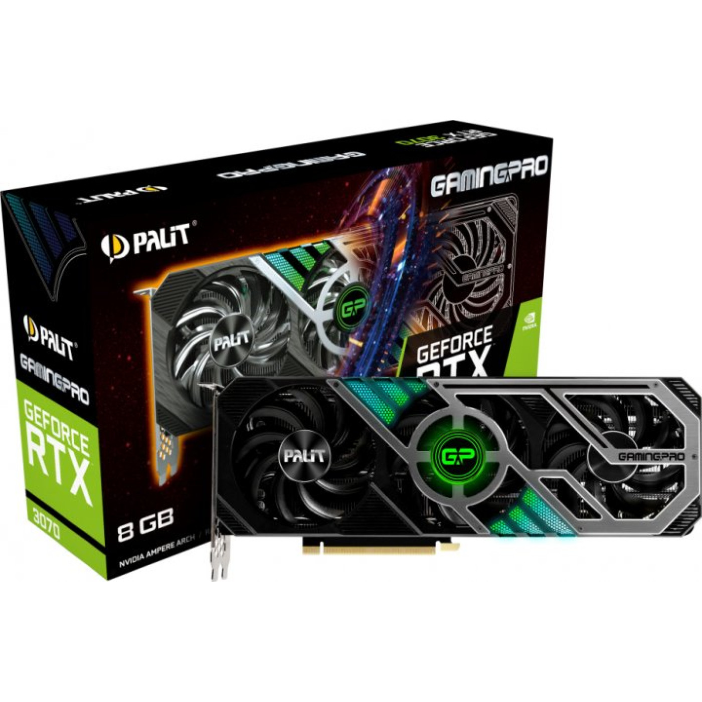 Відеокарта Palit RTX 3070 8GB GamingPro (NE63070019P2-1041A) (GDDR6, 256 bit, PCI-E v4.0) Б/в