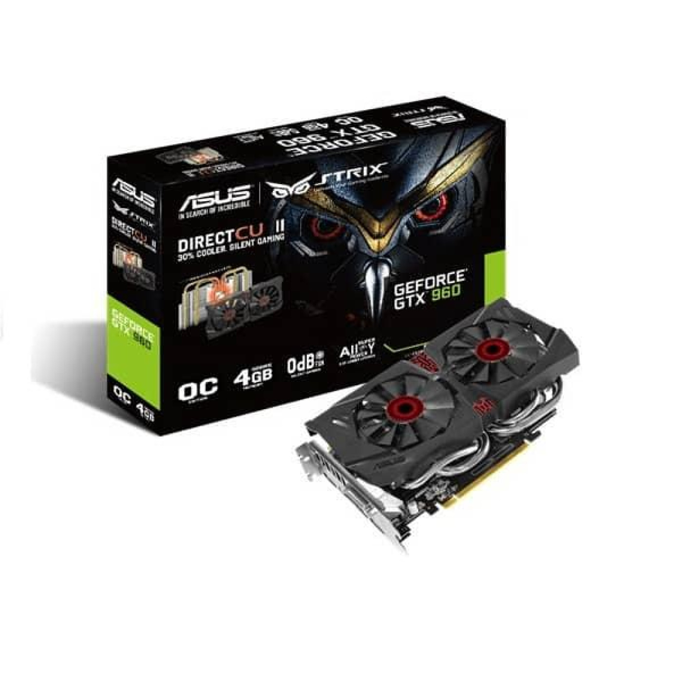 Видеокарта ASUS GTX 960 4Gb STRIX (STRIX-GTX960-DC2OC-4GD5) (GDDR5, 128 bit, PCI-E 3.0 x16) Б/у