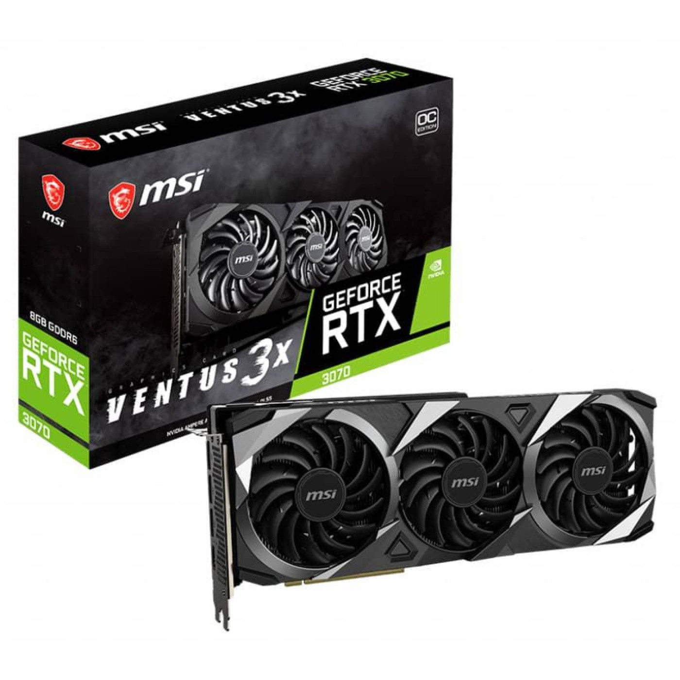 Відеокарта MSI RTX 3070 8Gb Ventus 3X OC (RTX 3070 VENTUS 3X OC) (GDDR6, 256 bit, PCI-E v4.0 x16) Б/в