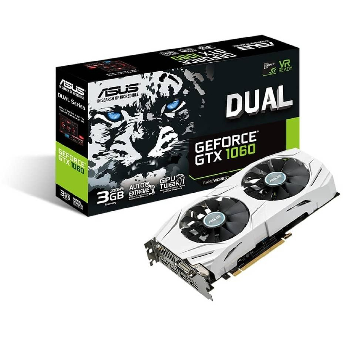 Видеокарта ASUS GTX 1060 3Gb Dual (DUAL-GTX1060-3G) (GDDR5, 192 bit, PCI-E v3.0) Б/у