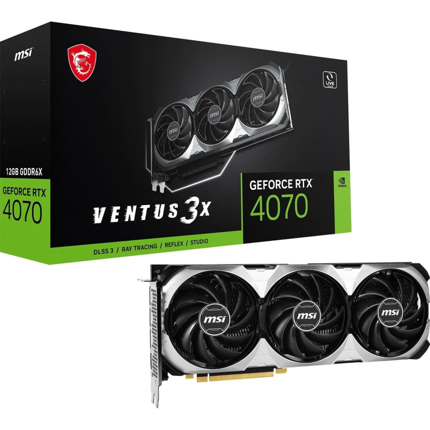 Видеокарта MSI RTX 4070 12Gb VENTUS 3X OC (RTX 4070 VENTUS 3X 12G OC) (GDDR6X, 192 bit, PCI-E v4.0 x16) Б/у
