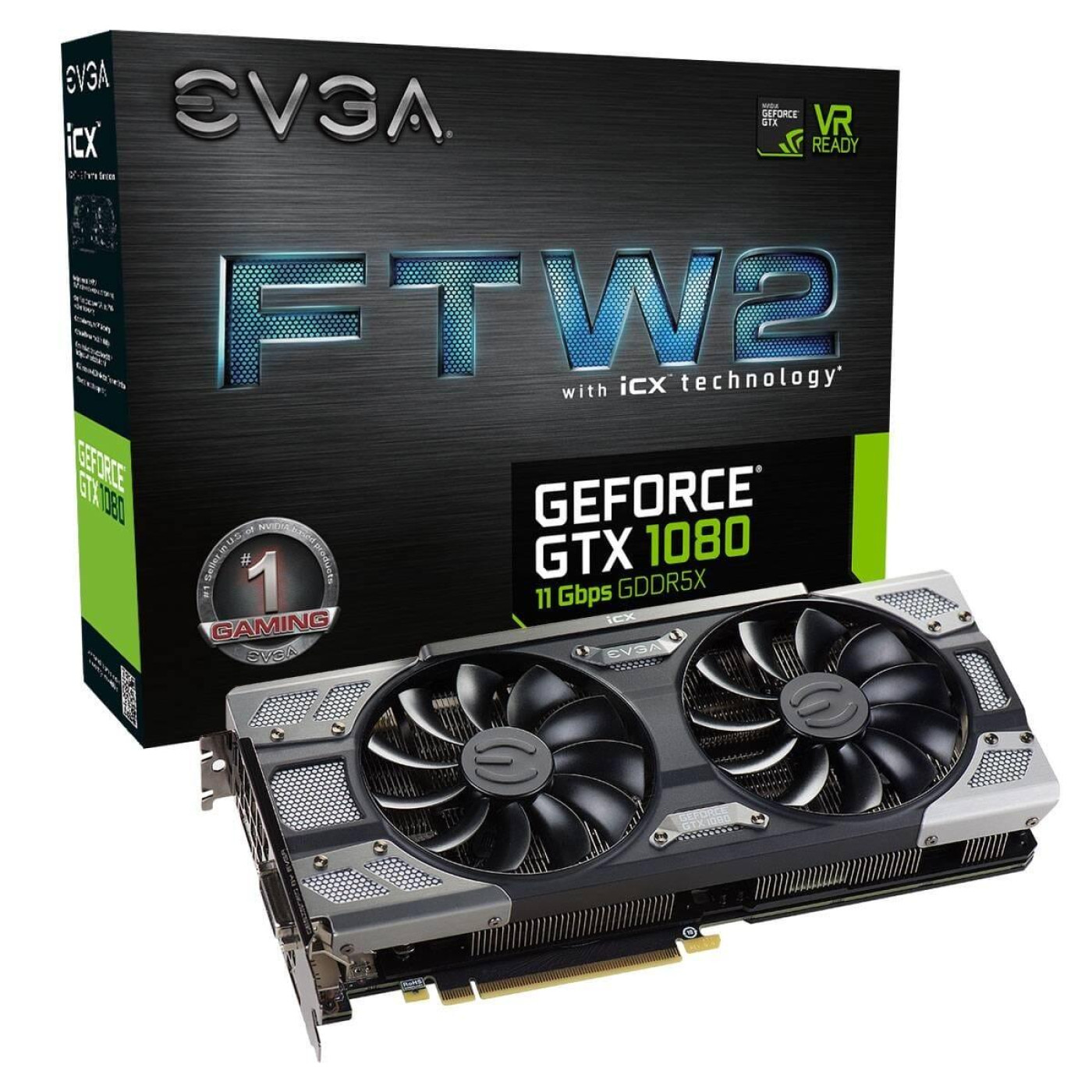 Видеокарта EVGA GTX 1080 8Gb FTW2 (08G-P4-6686-KR) (GDDR5X, 256 bit, PCI-E 3.0 x16) Б/у