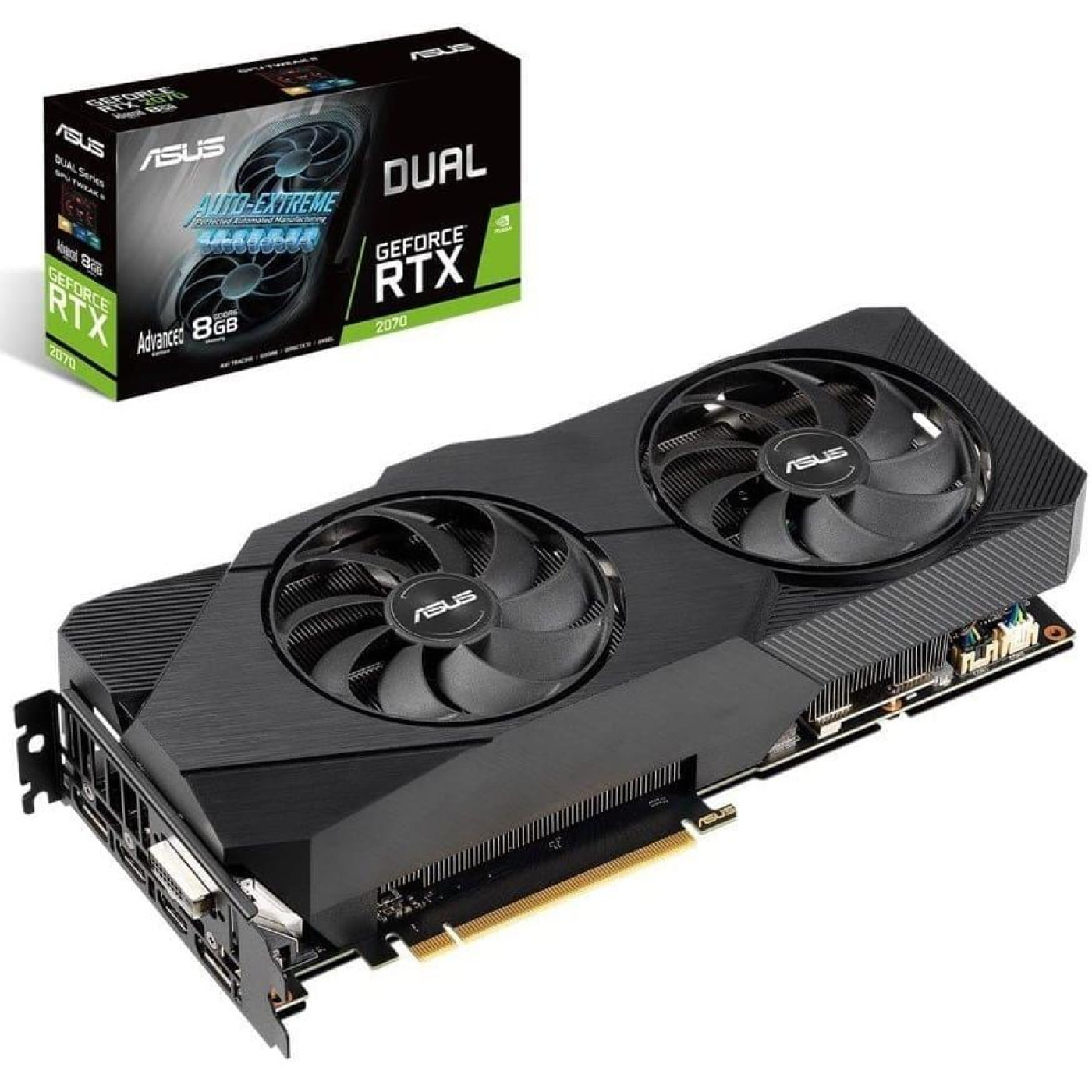 Видеокарта ASUS RTX 2070 8Gb Dual Advanced Edition (DUAL-RTX2070-A8G) (GDDR6, 256 bit, PCI-E v3.0) Б/у