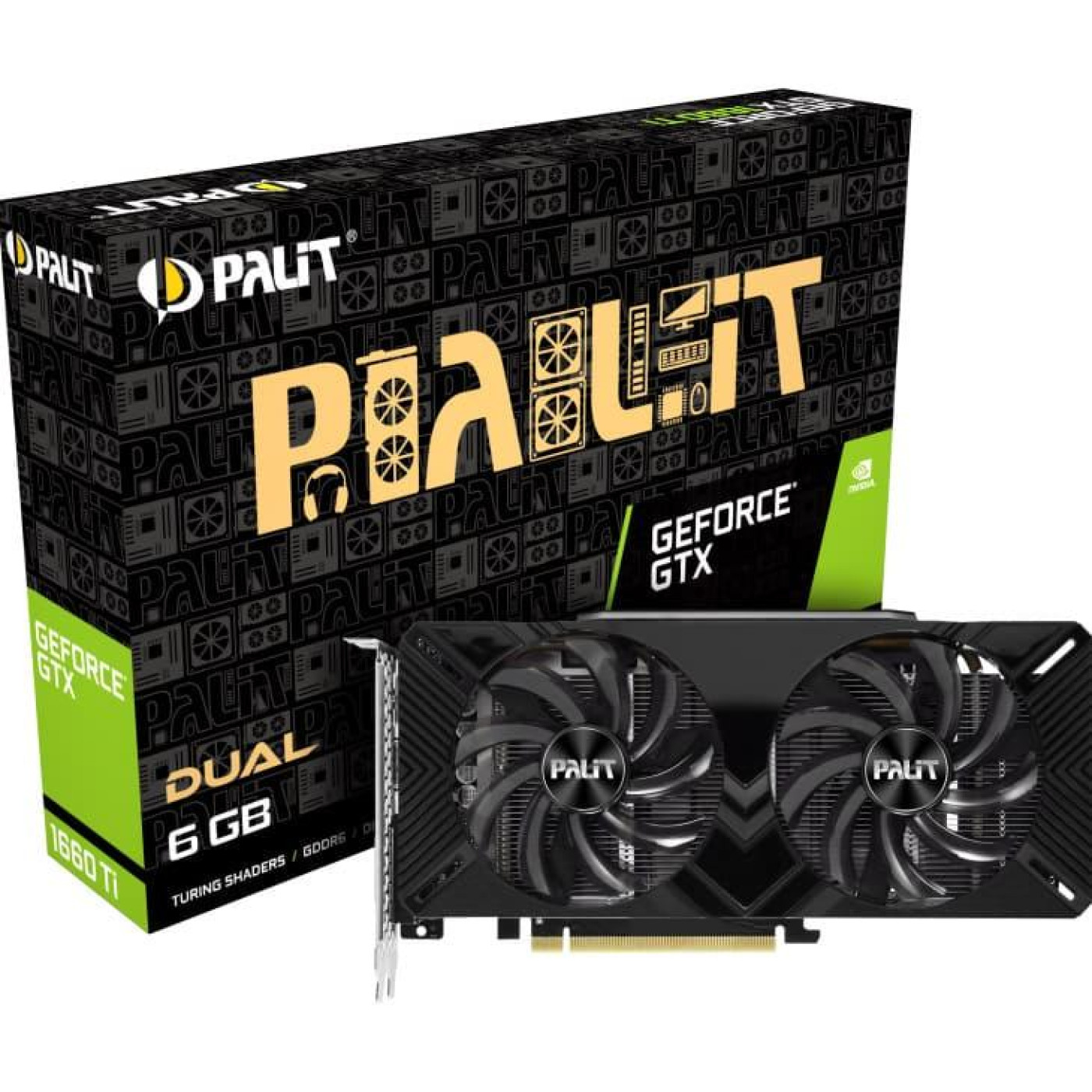 Видеокарта Palit GTX 1660Ti 6Gb Dual (NE6166T018J9-1160С) (GDDR6, 192 bit, PCI-E 3.0 x16) Б/у