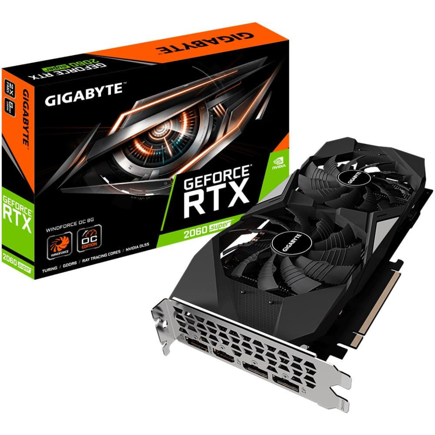 Видеокарта Gigabyte RTX 2060 8Gb Super Windforce OC (GV-N206SWF2OC-8GD) (GDDR6, 256 bit, PCI-E v3.0) Б/у