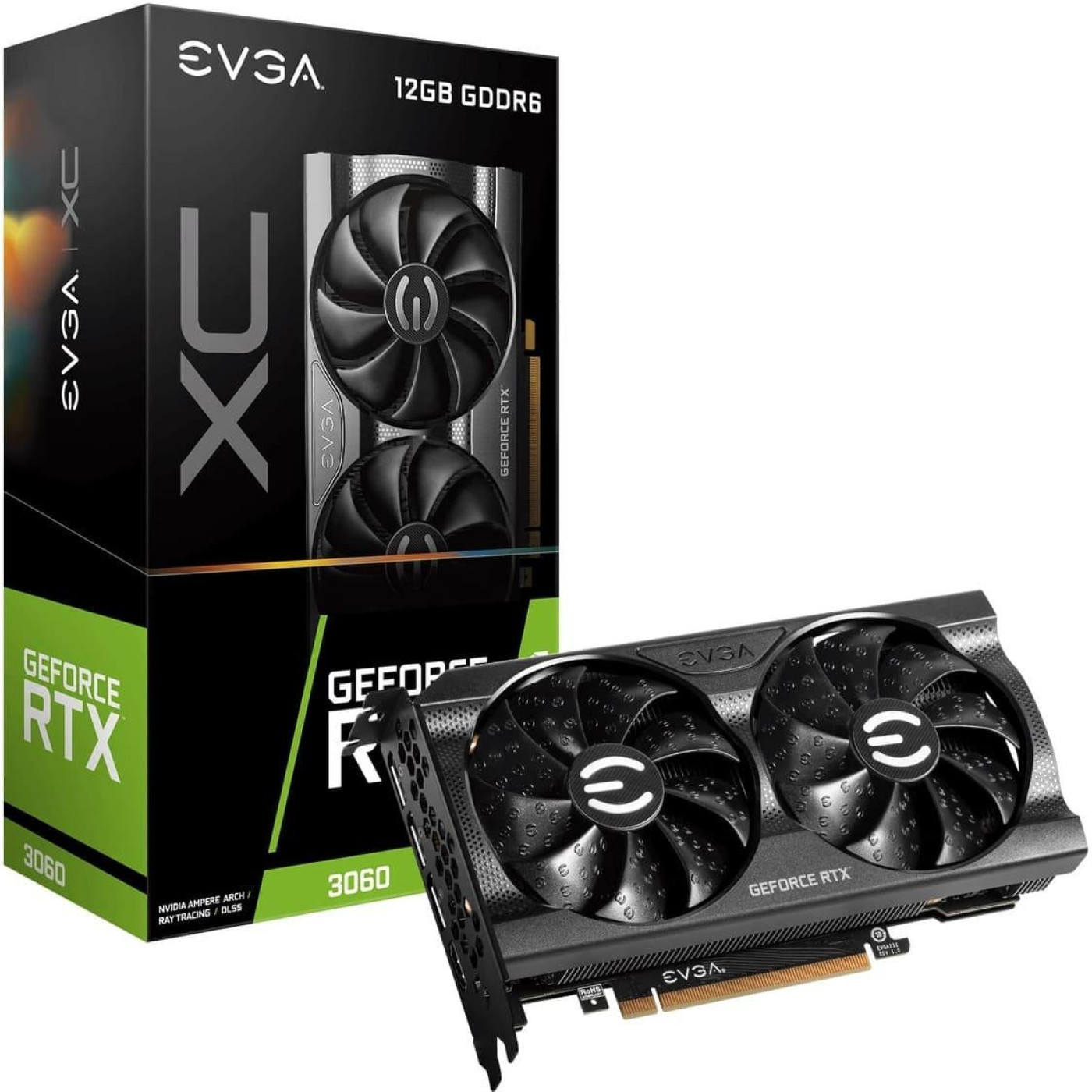 Видеокарта EVGA RTX 3060 12Gb XC GAMING (12G-P5-3657-KR) (GDDR6, 192 bit, PCI-E v4.0 x16) Б/у