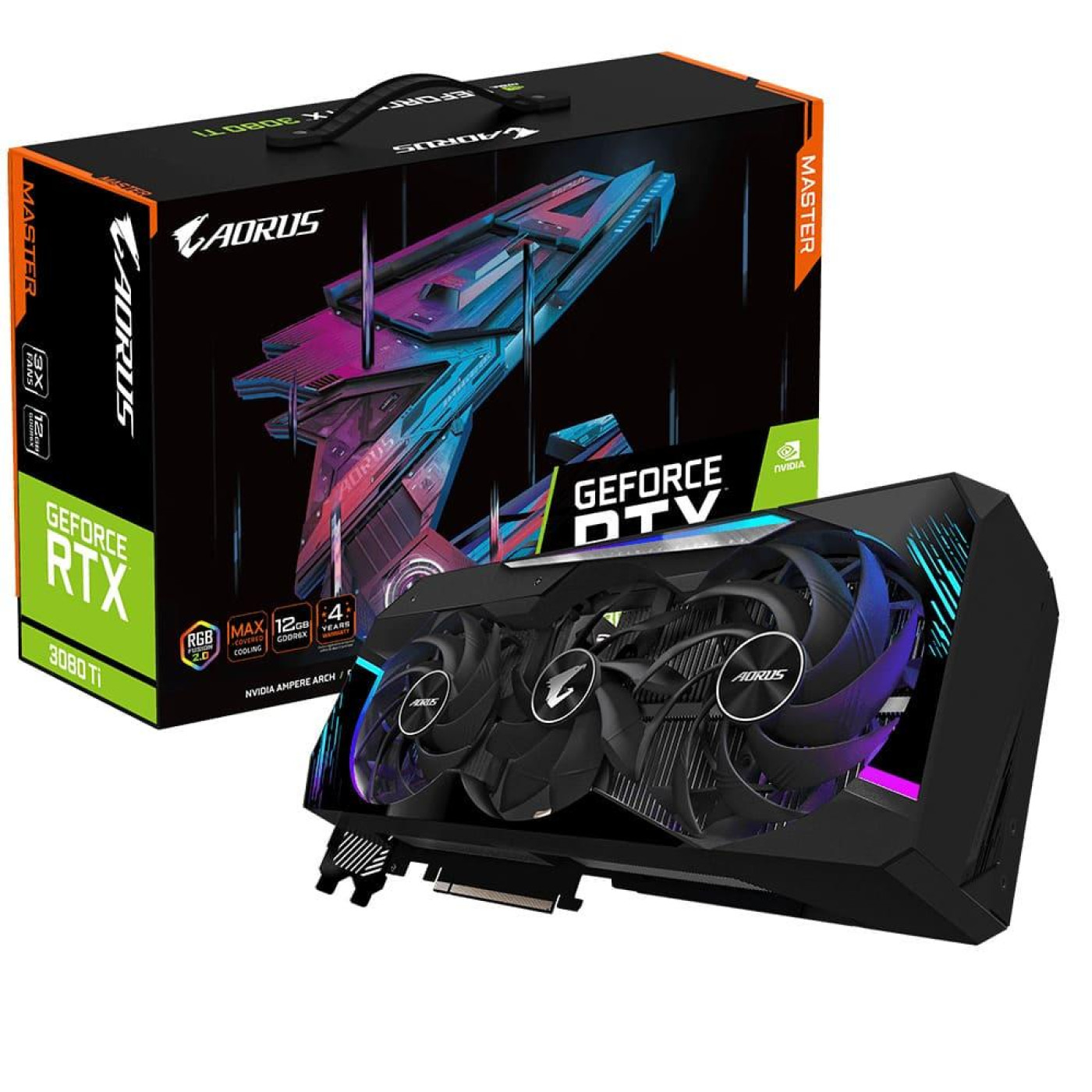 Відеокарта Gigabyte RTX 3080Ti 12Gb Aorus Master (GV-N308TAORUS M-12GD) (GDDR6X, 384 bit, PCI-E v4.0 x16) Б/в