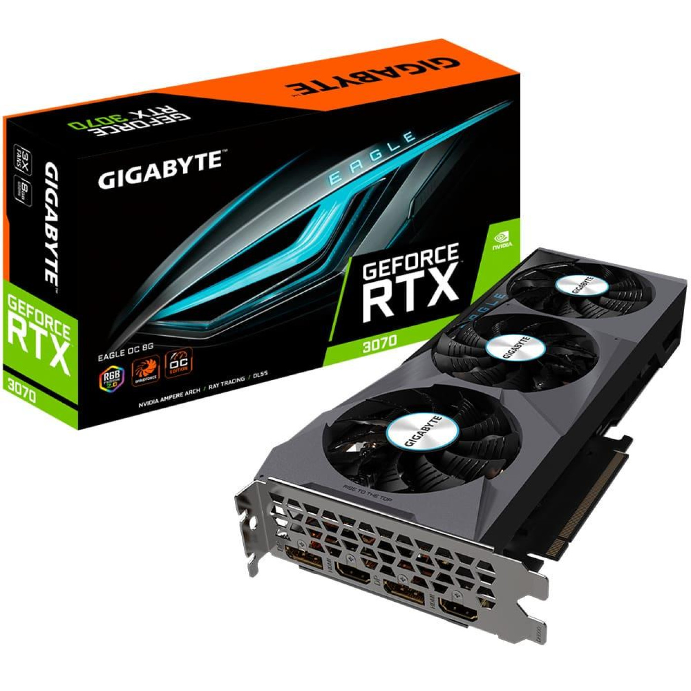 Відеокарта Gigabyte RTX 3070 8GB EAGLE OC (GV-N3070EAGLE OC-8GD) (GDDR6, 256 bit, PCI-E v4.0 x16) Б/в