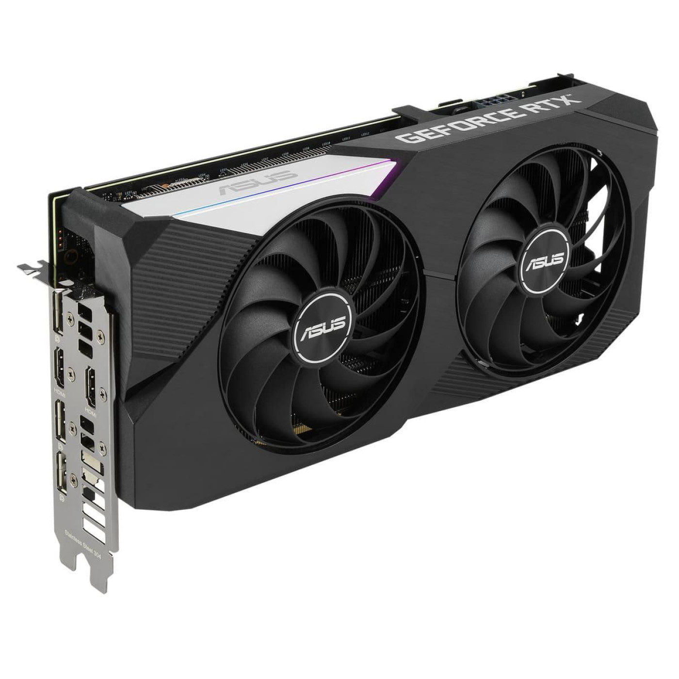 Видеокарта ASUS RTX 3060Ti 8GB Dual V2 OC LHR (DUAL-RTX3060TI-O8G-V2) (GDDR6, 256 bit, PCI-E v4.0 x16) Б/у
