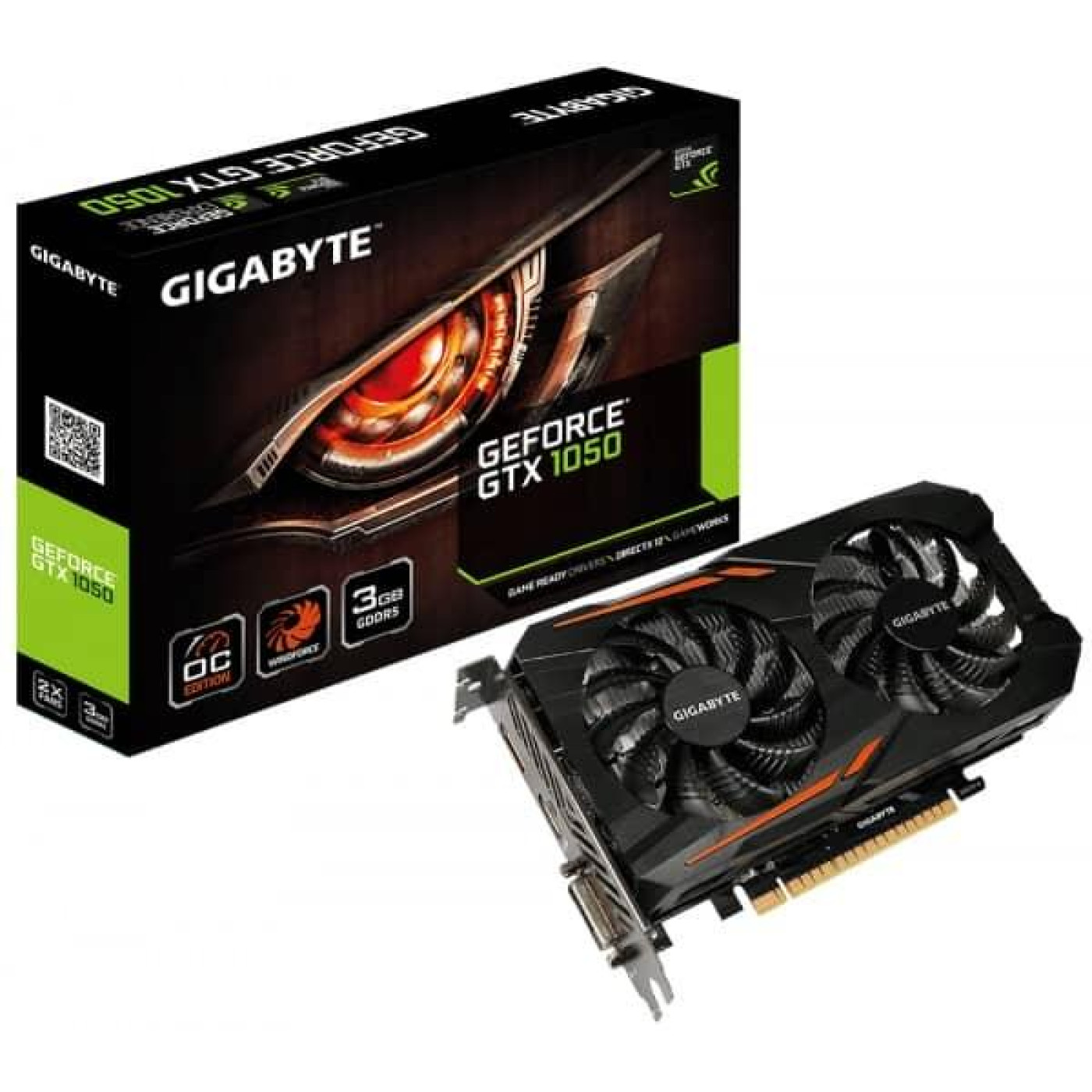 Видеокарта Gigabyte GTX 1050 3Gb OC (GV-N1050OC-3GD) (GDDR5, 96 bit, PCI-E 3.0 x16)