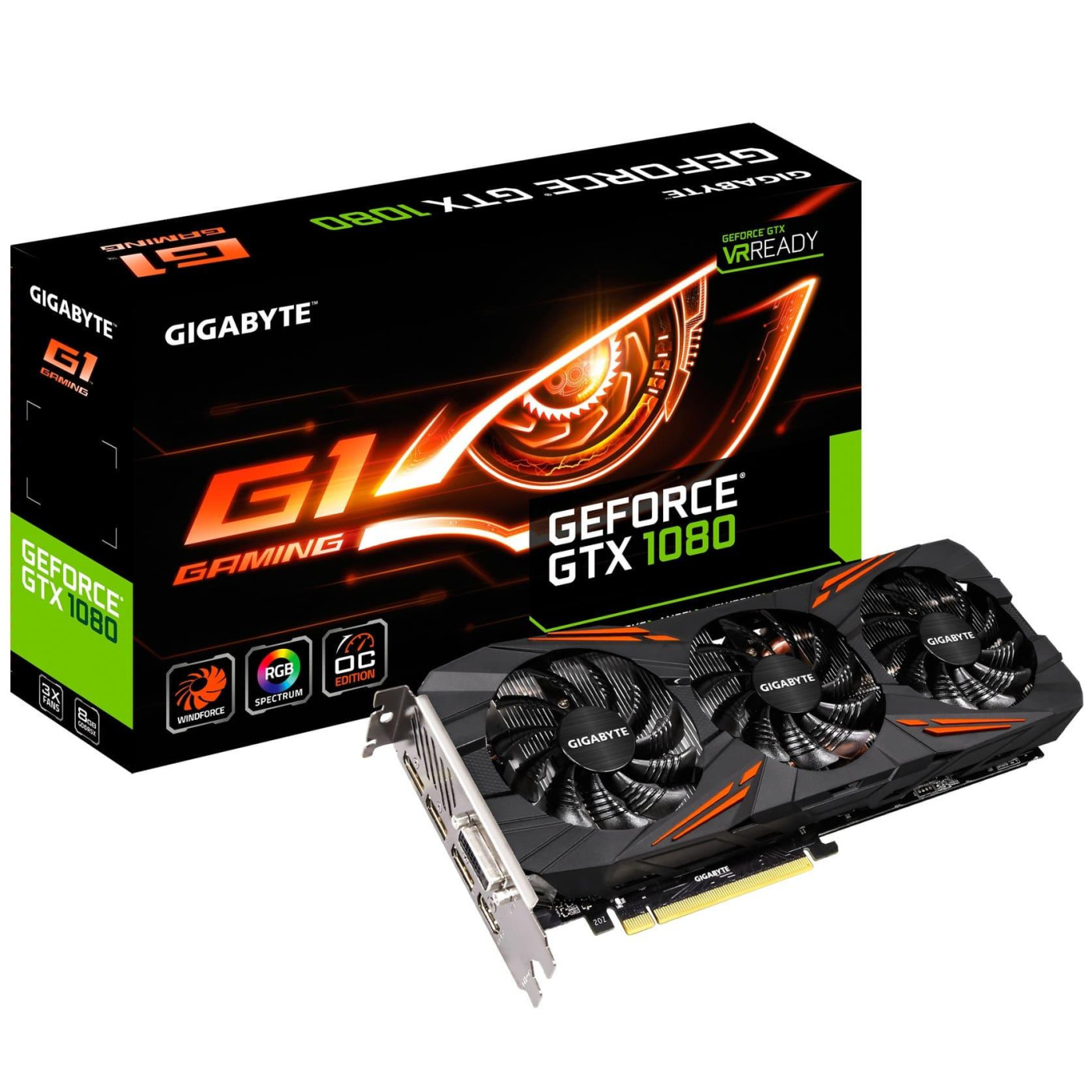Відеокарта Gigabyte GTX 1080 8Gb Gaming G1 (GV-N1080G1 GAMING-8GD) (GDDR5X, 256 bit, PCI-E 3.0 x16) Б/в
