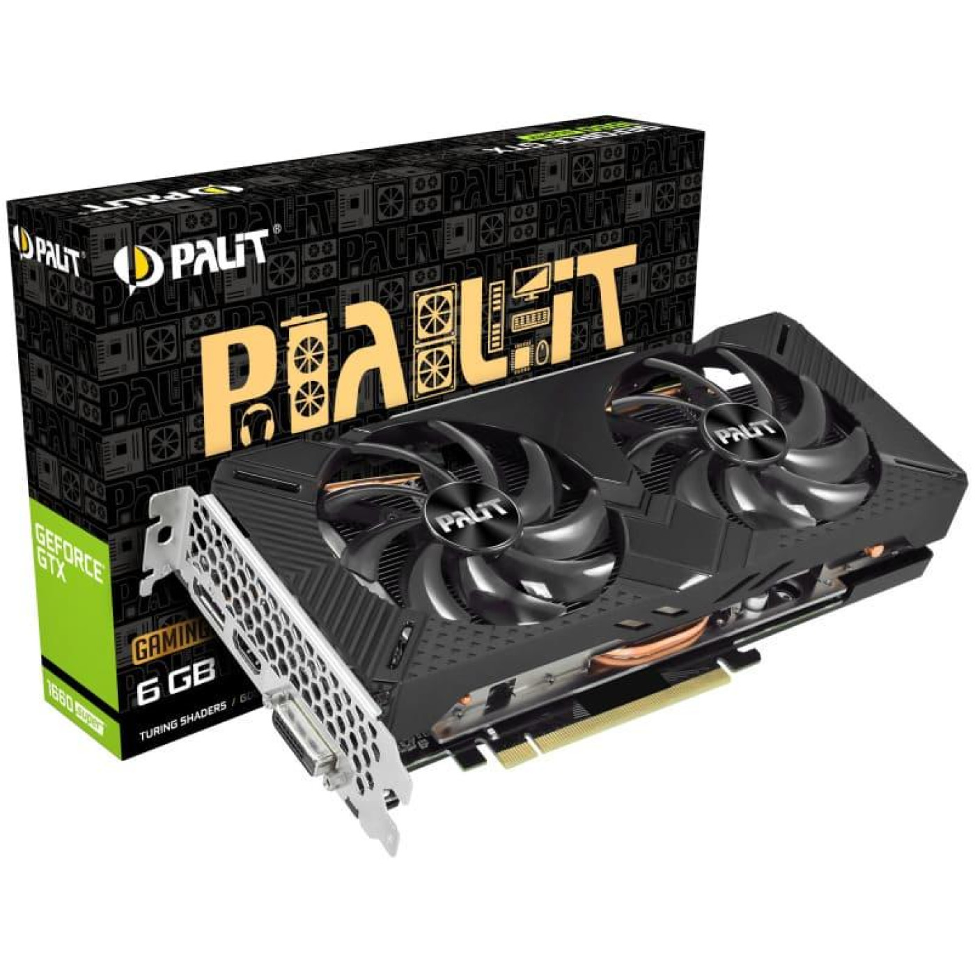 Видеокарта Palit GTX 1660 6Gb Super GamingPro OC (NE6166SS18J9-1160A-1) (GDDR6, 192 bit, PCI-E 3.0 x16) Б/у