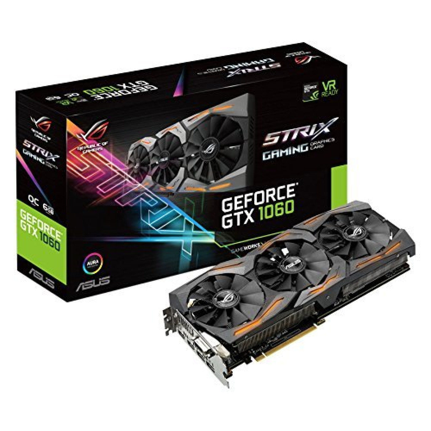 Відеокарта ASUS GTX 1060 6Gb Strix OC (STRIX-GTX1060-O6G-GAMING) (GDDR5, 192 bit, PCI-E 3.0 x16) Б/в
