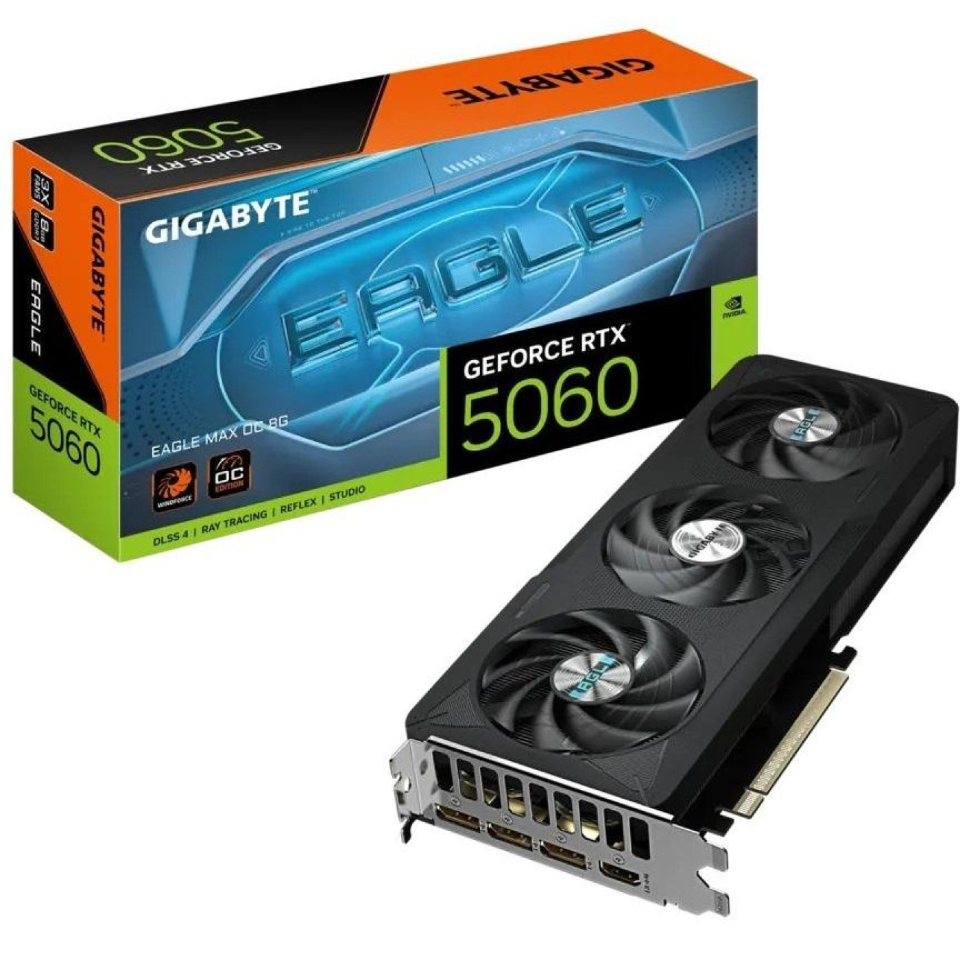 Відеокарта Gigabyte RTX 5060 8G EAGLE MAX OC (GV-N5060EAGLEMAX OC-8GD) (GDDR7, 128 bit, PCI-E v5.0 x16)