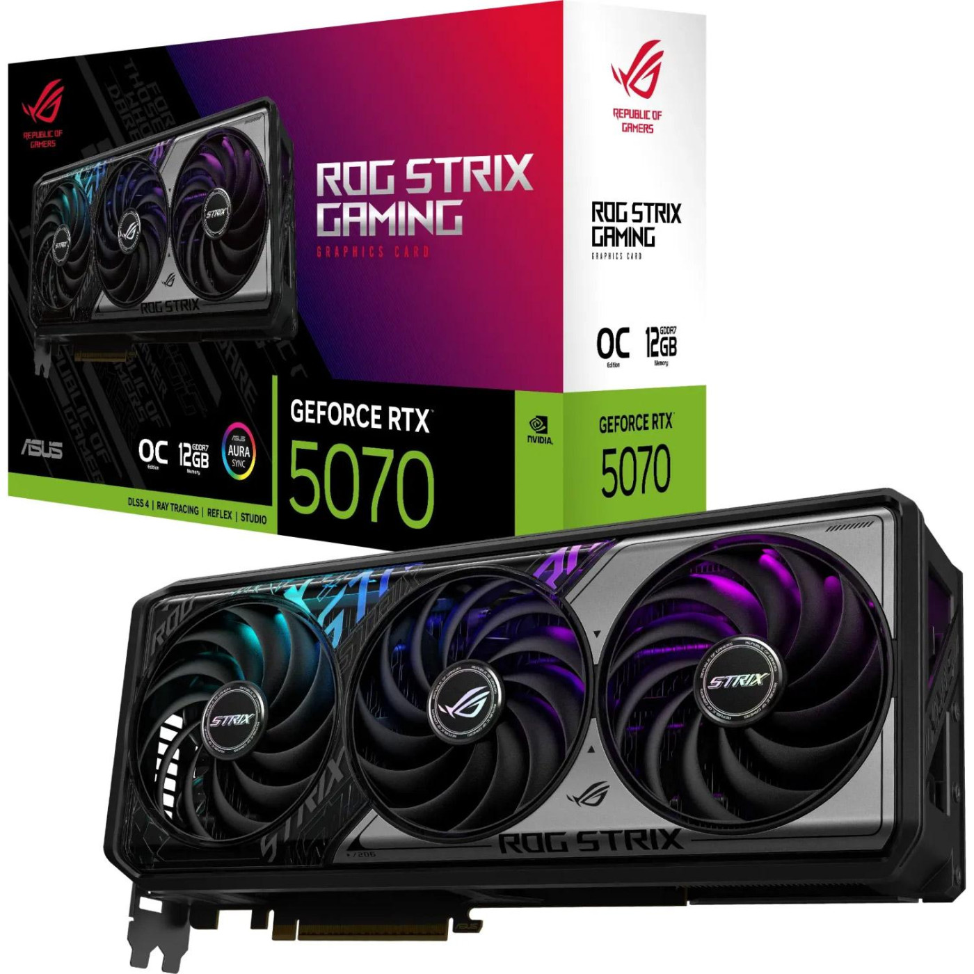 Відеокарта ASUS RTX 5070 12GB ROG Strix OC Edition (ROG-STRIX-RTX5070-O12G-GAMING) (GDDR7, 128 bit, PCI-E v5.0)