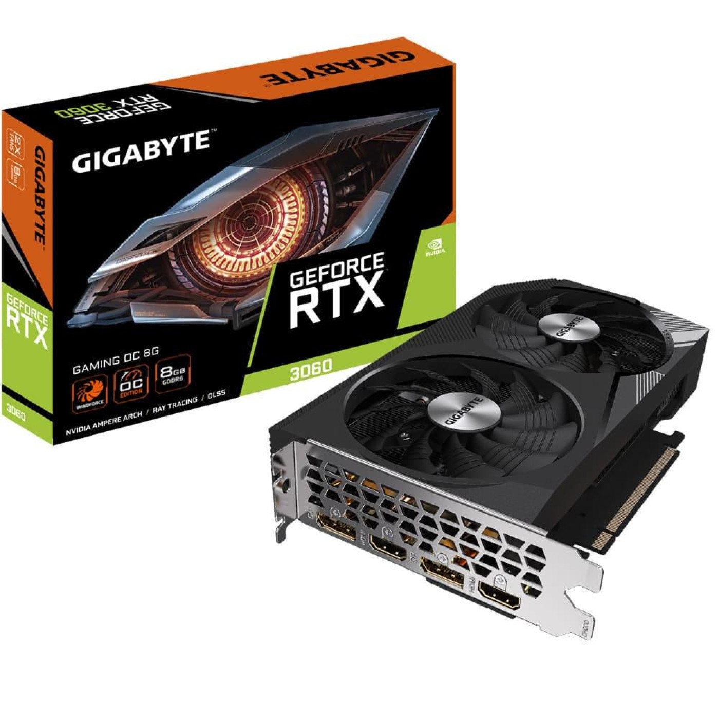 Видеокарта Gigabyte RTX 3060 8Gb GAMING OC (GV-N3060GAMING OC-8GD) (GDDR6, 128 bit, PCI-E v4.0)