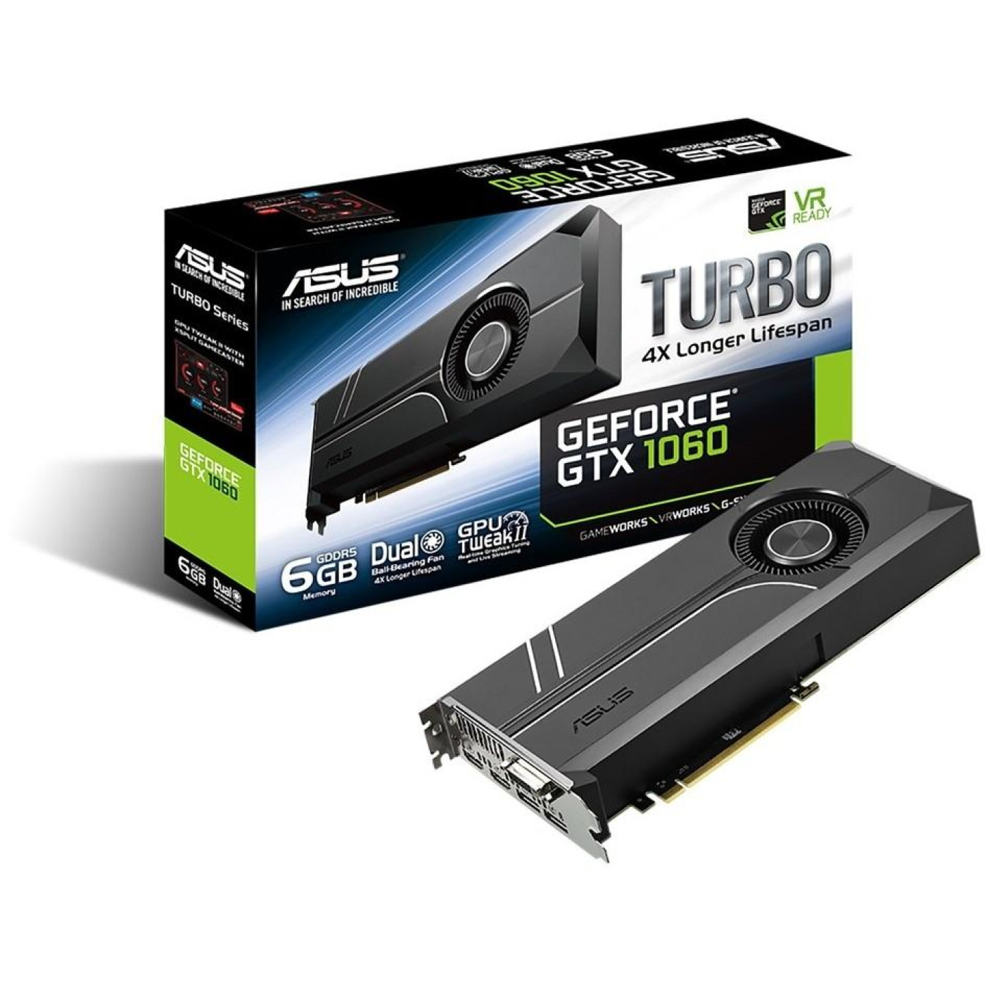 Відеокарта ASUS GTX 1060 6Gb Turbo (TURBO-GTX1060-6G) (GDDR5, 192 bit, PCI-E 3.0 x16) Б/в