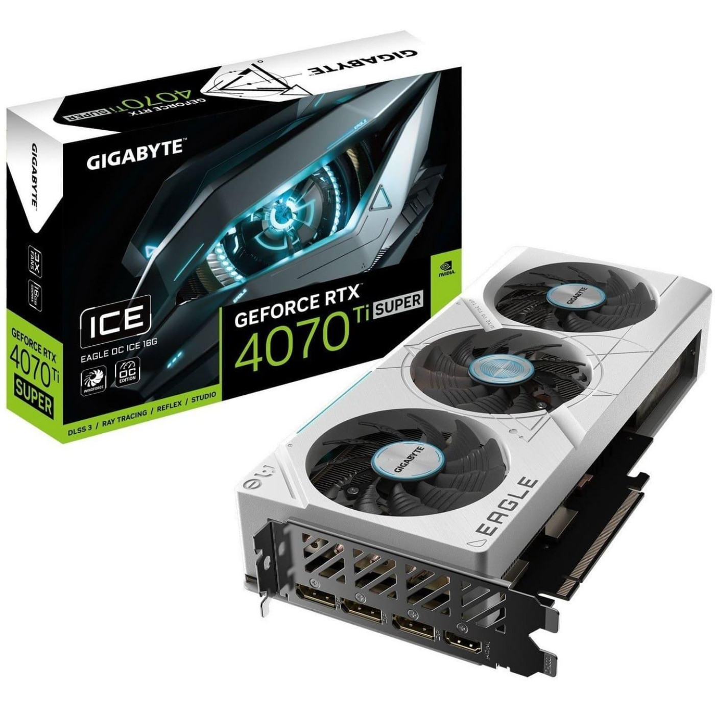 Відеокарта Gigabyte RTX 4070 Ti SUPER 16Gb EAGLE ICE OC (GV-N407TSEAGLEOC ICE-16GD) (GDDR6X, 256 bit, PCI-E 4.0 x16)