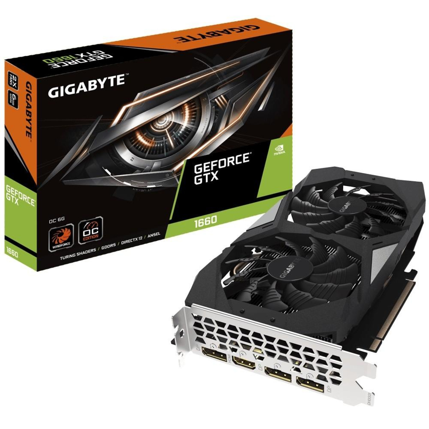 Відеокарта Gigabyte GTX 1660 6Gb OC (GV-N1660OC-6GD) (GDDR6, 192 bit, PCI-E v3.0) Б/в