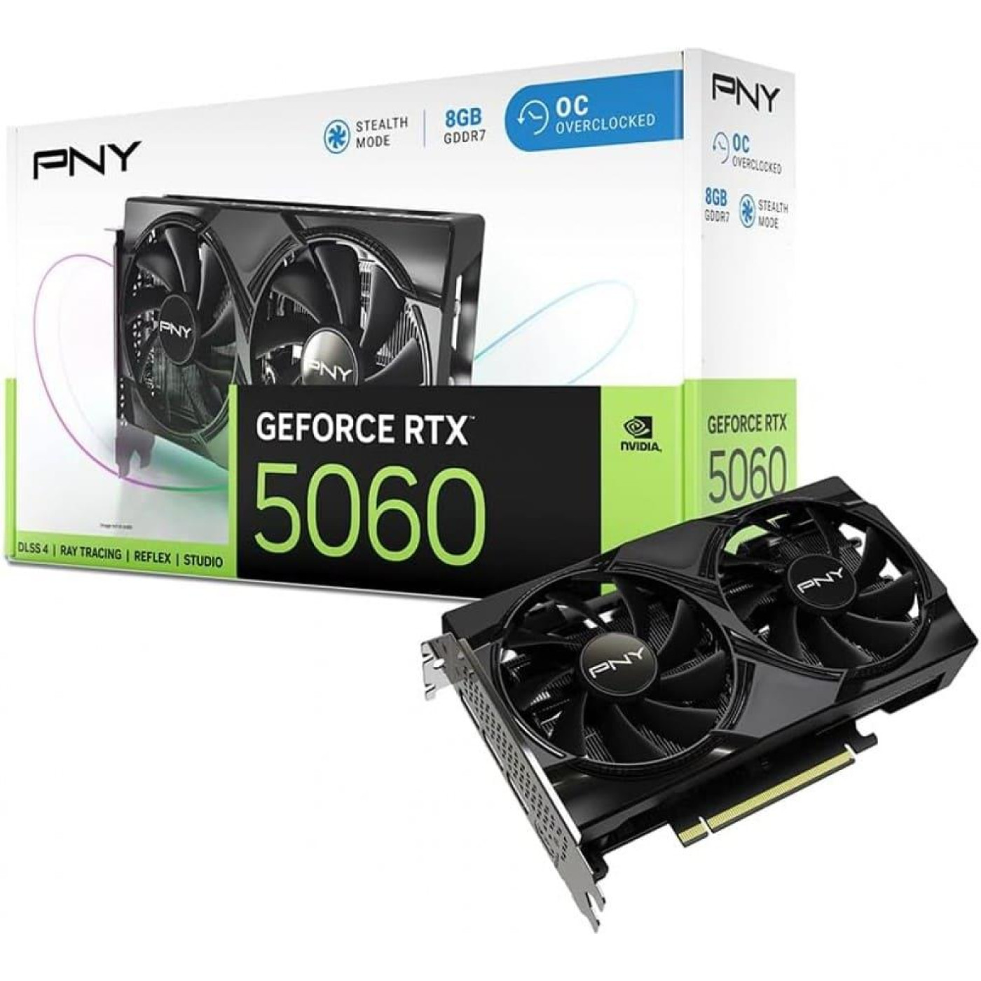 Видеокарта PNY RTX 5060 8Gb VERTO Dual Fan OC (VCG50608DFXPB1-O) (GDDR7, 128 bit, PCI-E v5.0 x16)