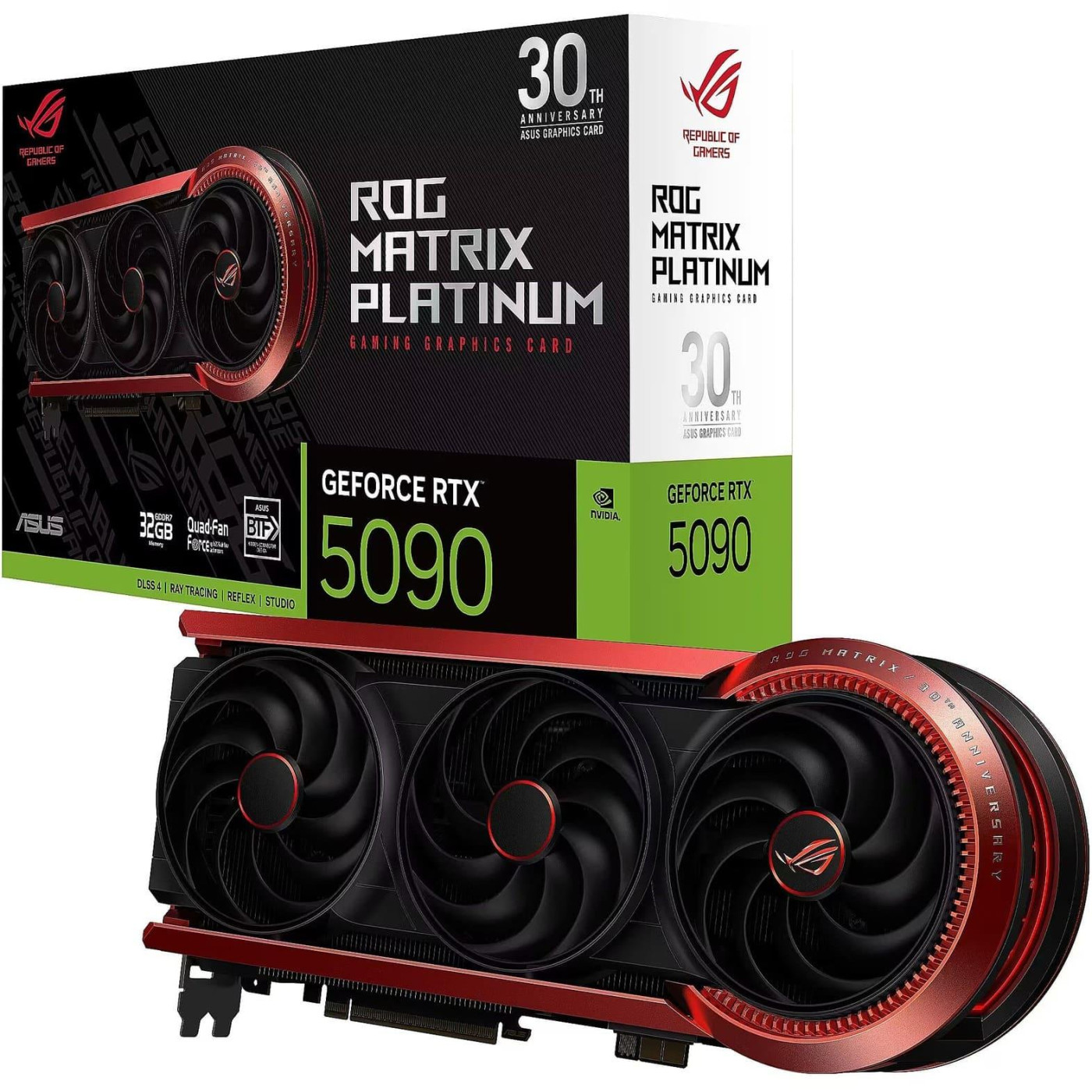 Видеокарта ASUS RTX 5090 32GB ROG Matrix Platinum 30th Anniversary Edition (ROG-MATRIX-RTX5090-P32G-30TH) (GDDR7, 512 bit, PCI-E v5.0 x16)