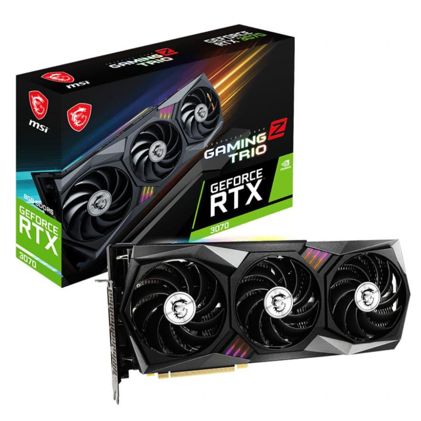 Видеокарта MSI RTX 3070 8Gb Gaming Z Trio (RTX 3070 GAMING Z TRIO) (GDDR6, 256 bit, PCI-E v4.0 x16) Б/у