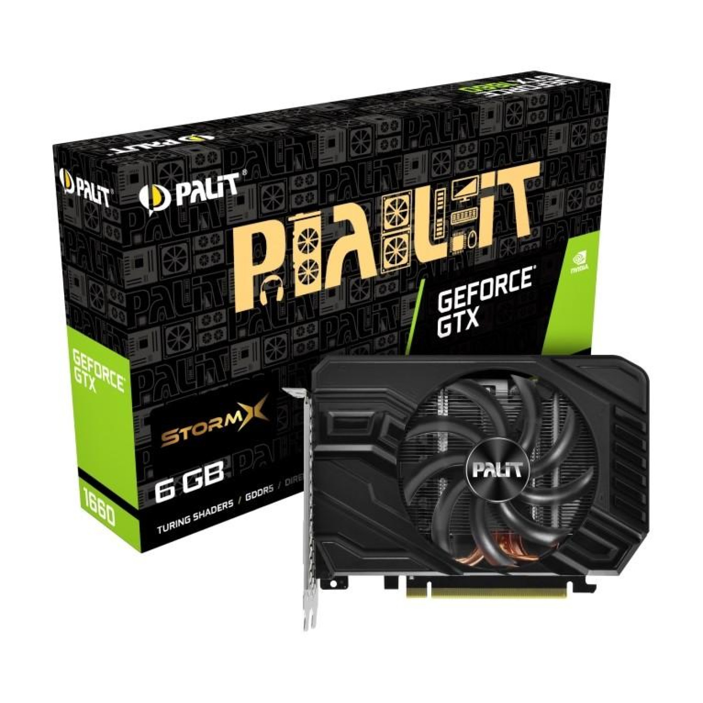 Відеокарта Palit GTX 1660 6Gb StormX (NE51660018J9-165F) (GDDR5, 192 bit, PCI-E v3.0) Б/в