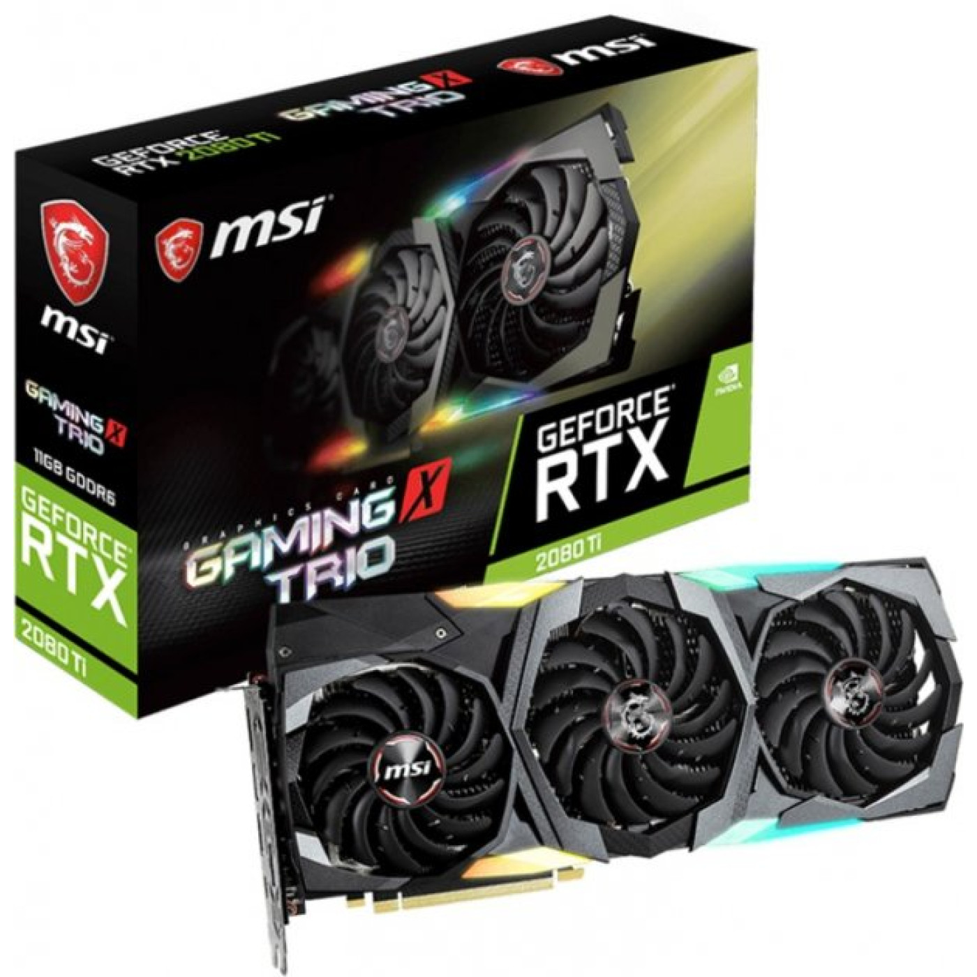 Видеокарта MSI RTX 2080Ti 11Gb GAMING X TRIO (GeForce RTX 2080 Ti GAMING X TRIO) (RTX 2080 Ti GAMING X TRIO) (GDDR6, 352 bit, PCI-E 3.0 x16) Б/у