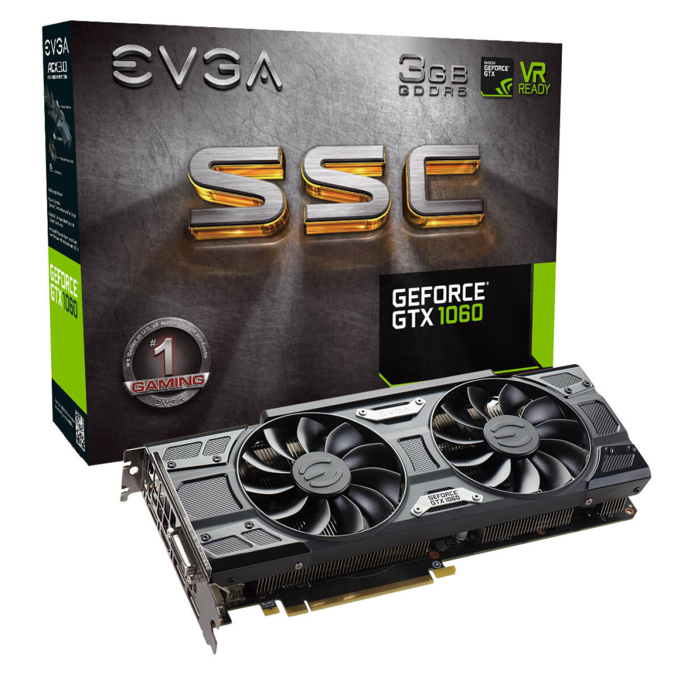 Видеокарта EVGA GTX 1060 3Gb FTW Gaming ACX 3.0 (03G-P4-6167-KR) (GDDR5, 192 bit, PCI-E 3.0 x16) Б/у