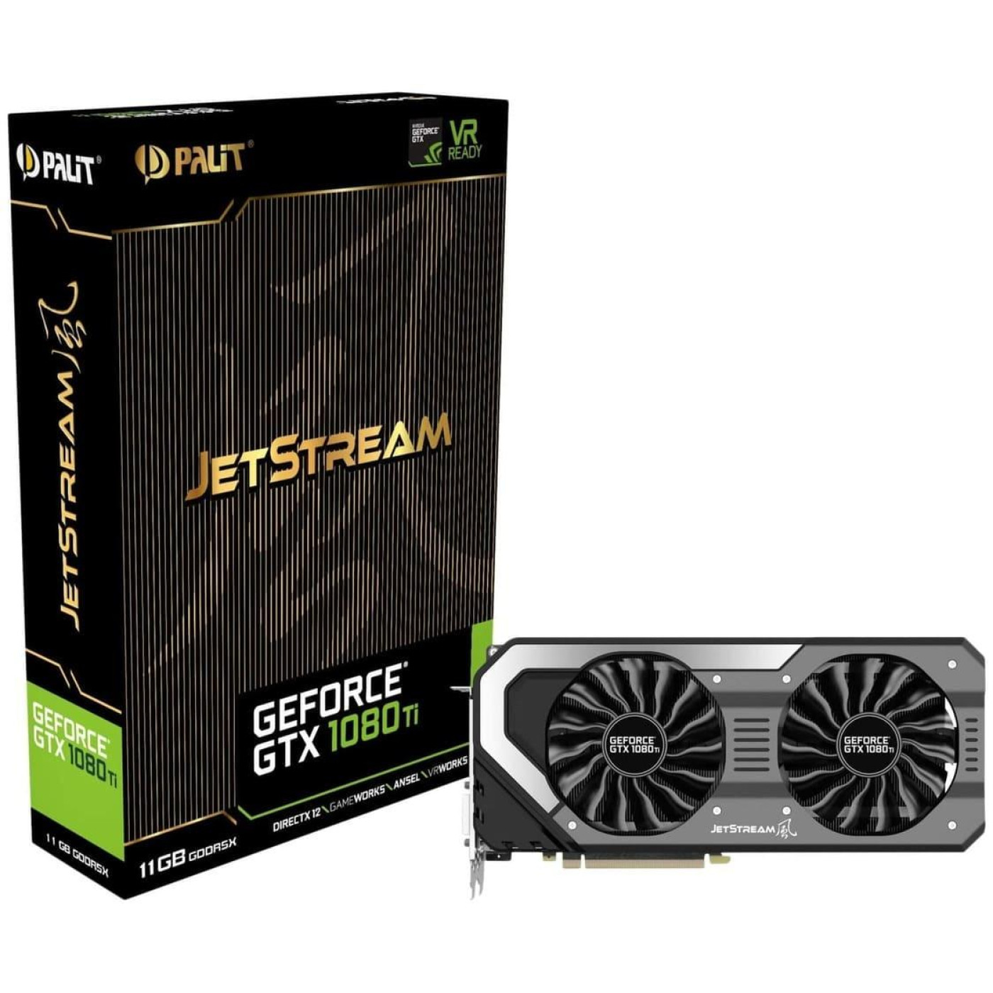 Видеокарта Palit GTX 1080Ti 11Gb JetStream (NEB108T015LC-1020J) (GDDR5X, 352 bit, PCI-E v3.0) Б/у