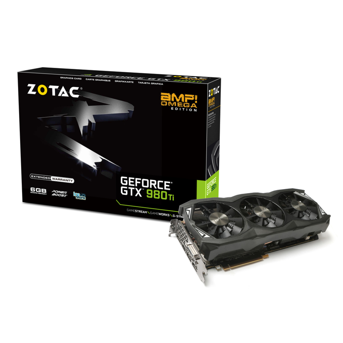 Відеокарта Zotac GTX 980Ti AMP! Omega 6GB (PN-28Z-1N396-101Z8) (GDDR5, 256 bit, PCI-E 3.0 x16) Б/в