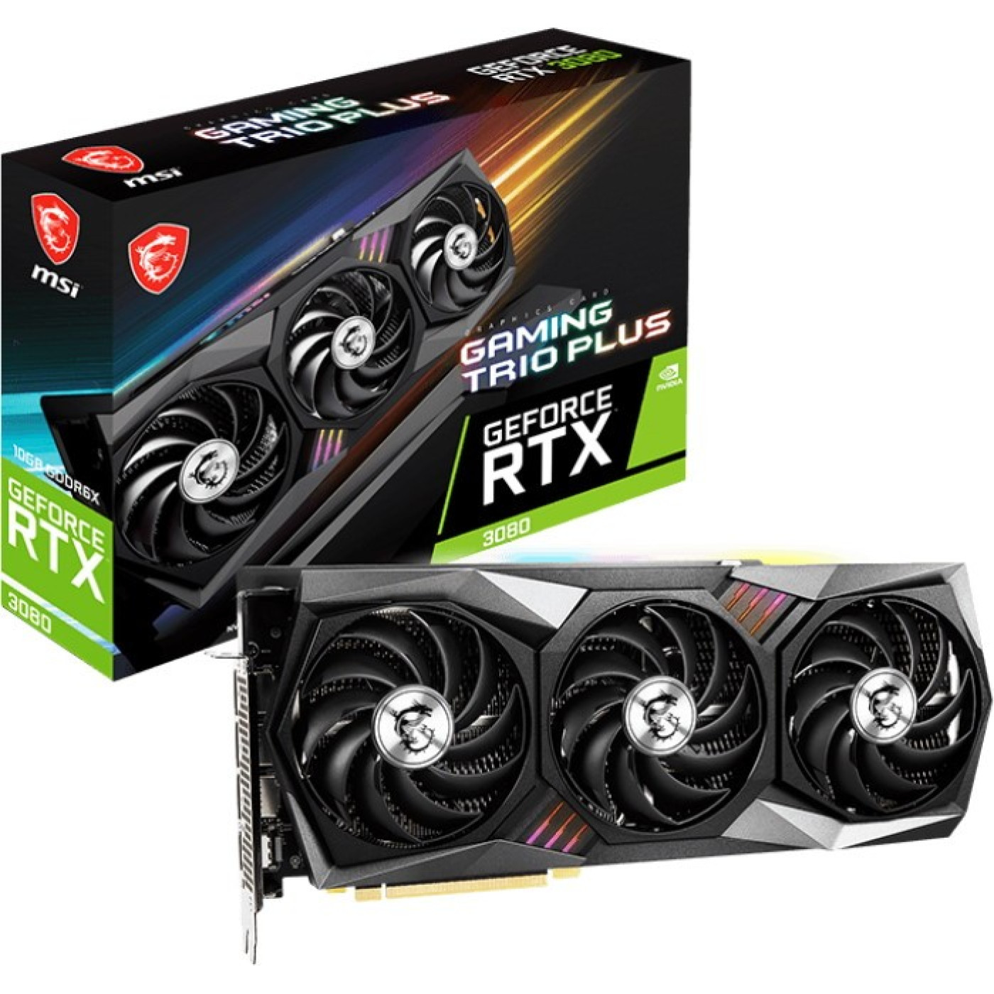 Відеокарта MSI RTX 3080 10Gb Gaming Trio Plus (GeForce RTX 3080 GAMING TRIO PLUS 10G LHR) (GDDR6X, 320 bit, PCI-E v4.0 x16) Б/в