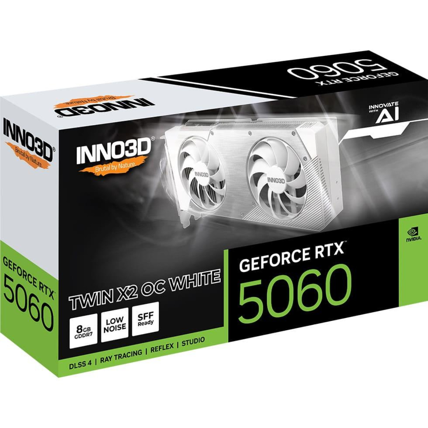 Відеокарта Inno3D RTX 5060 8GB TWIN X2 OC WHITE (N50602-08D7X-195070W) (GDDR7, 128 bit, PCI-E v5.0 x16)