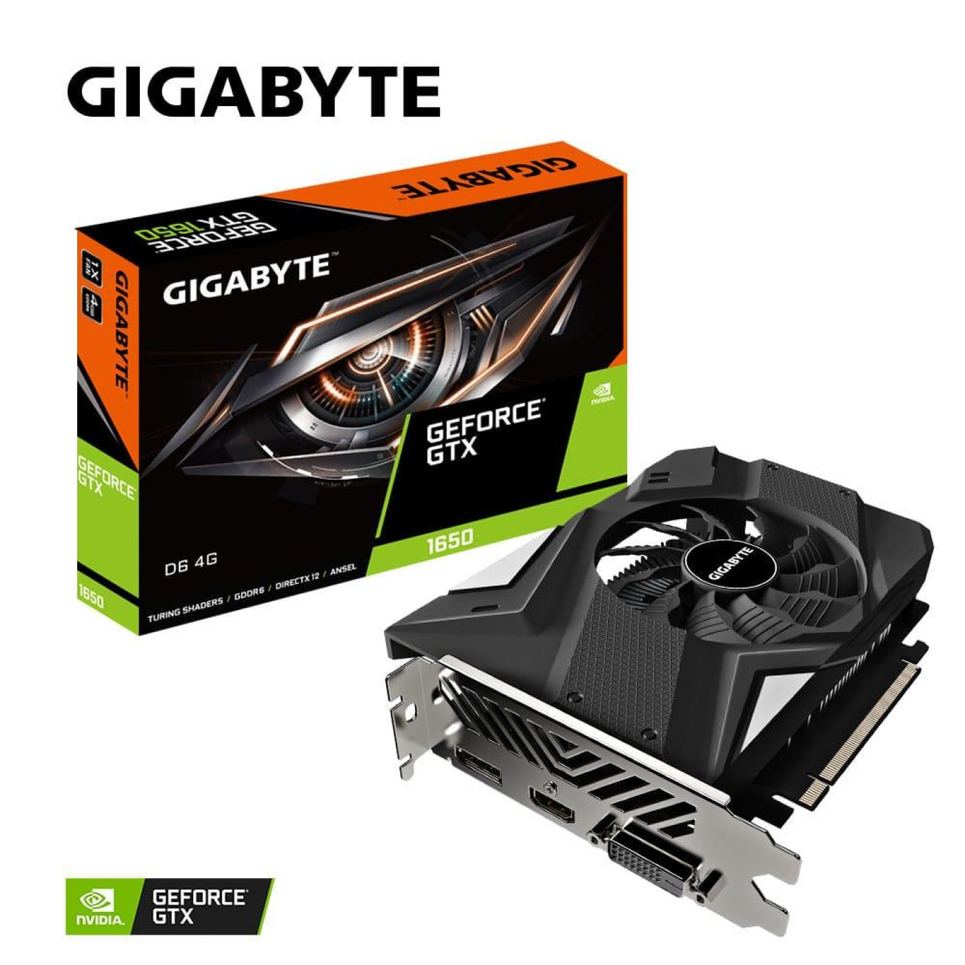 Видеокарта Gigabyte GTX 1650 4Gb D6 (GV-N1656D6-4GD rev 2.0) (GV-N1656D6-4GD 2.0) (GDDR6, 128 bit, PCI-E 3.0 x16) Б/у