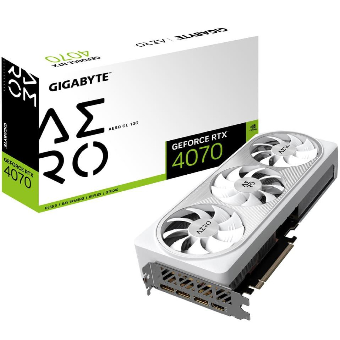 Видеокарта Gigabyte RTX 4070 12GB AERO OC V2 (GV-N4070AERO OCV2-12GD) (GDDR6X, 192 bit, PCI-E 4.0 x16)
